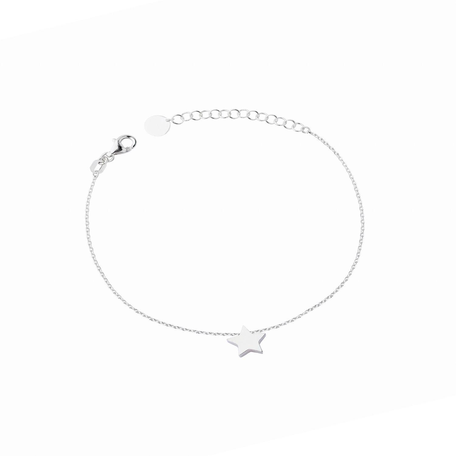 Pulsera de Plata Esterlina 925 Estrella Lisa-2