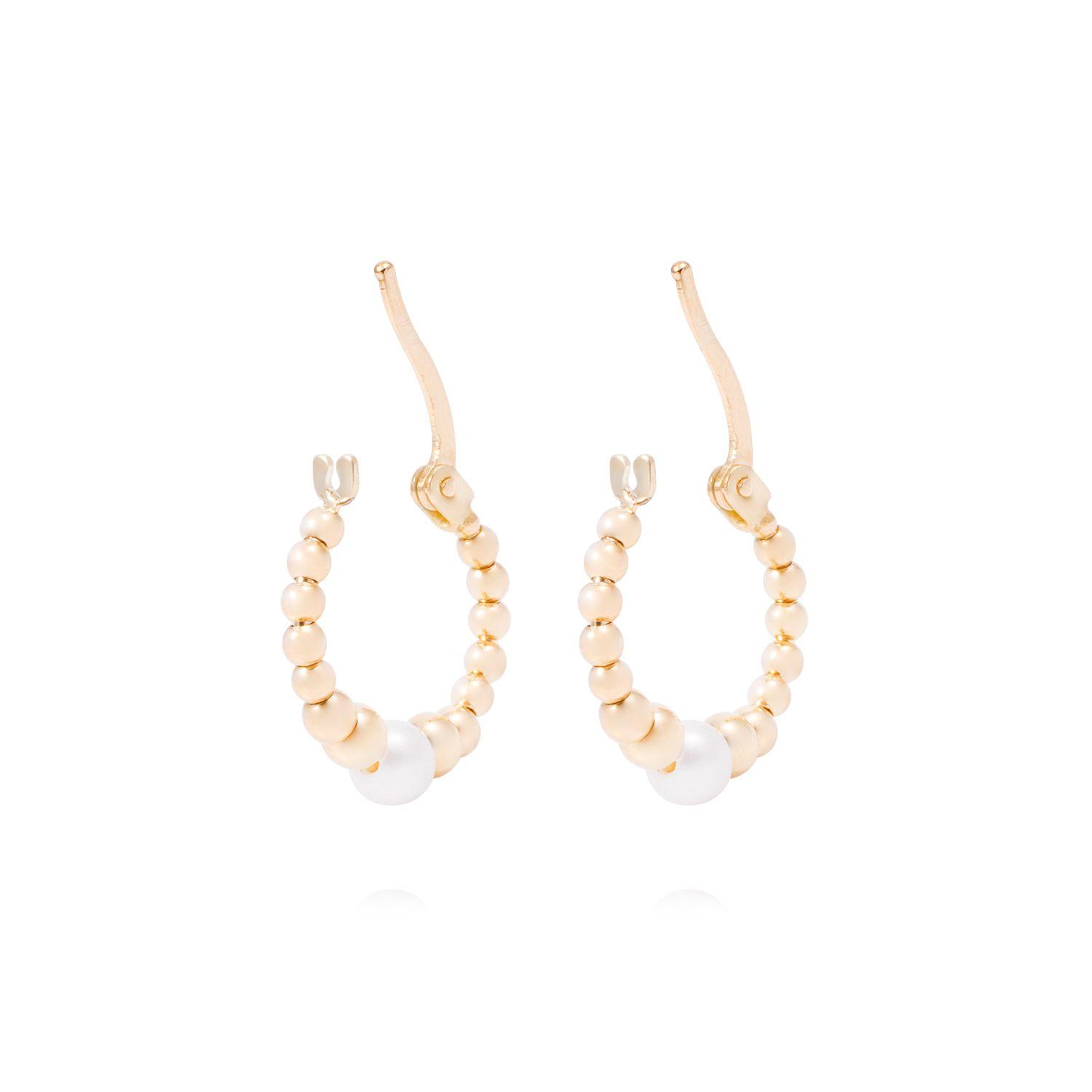Aros de Oro de 18kt Argollas y perlas-2