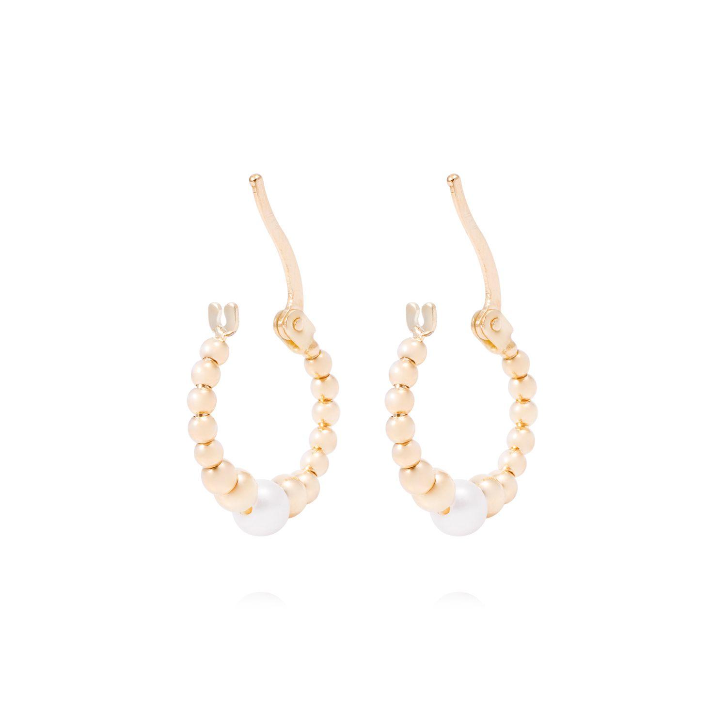 Aros de Oro de 18kt Argollas y perlas-2