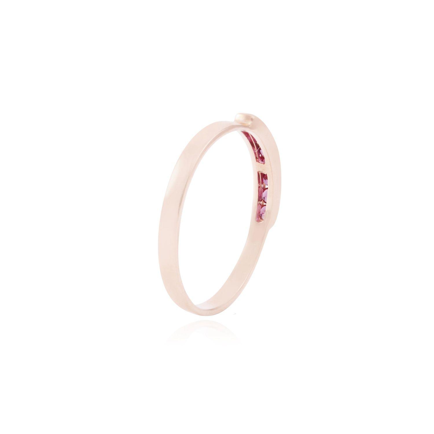 Anillo Oro Miel 18kt Relieve Rubí-2