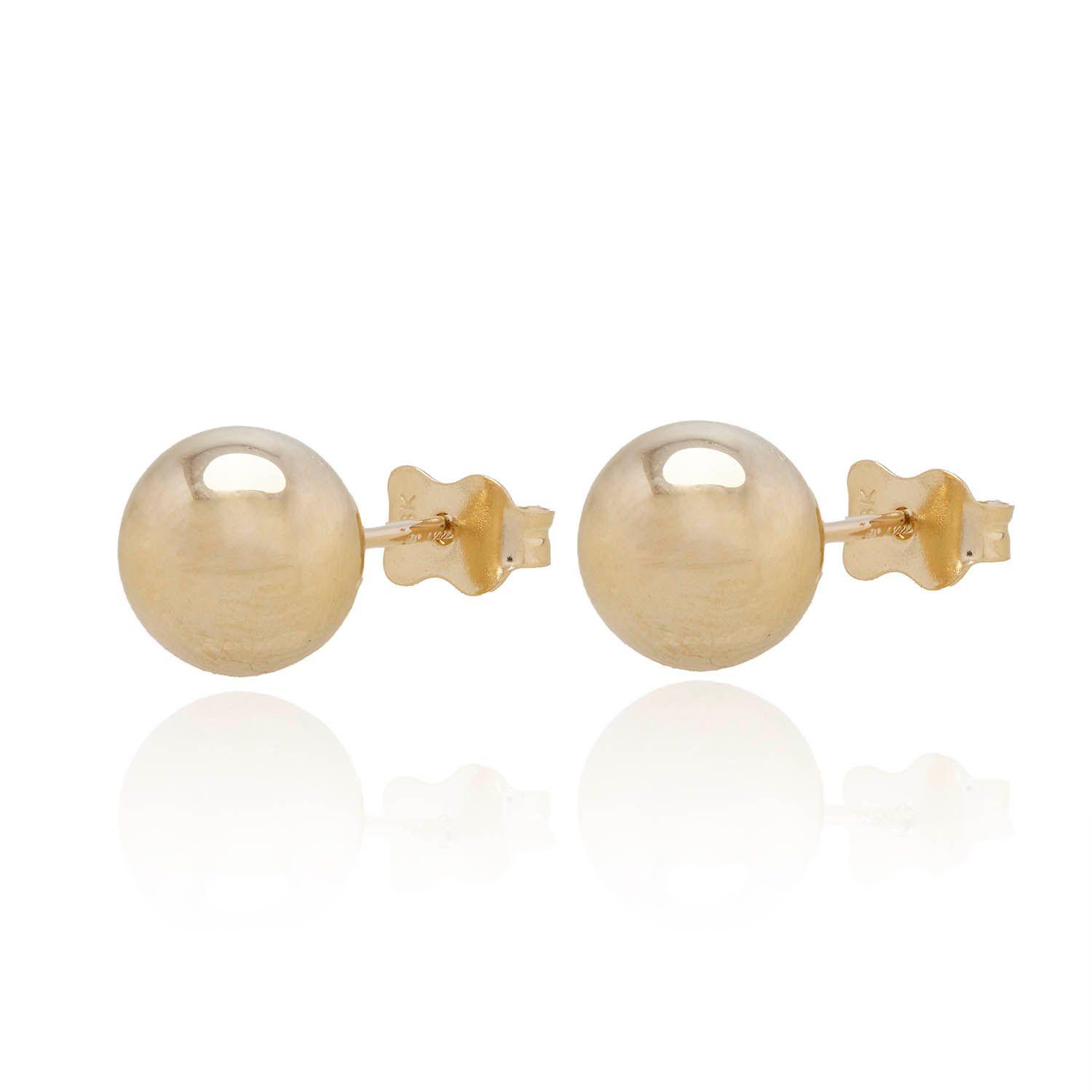 Aros de Oro 18kt Bolita de 8mm-1