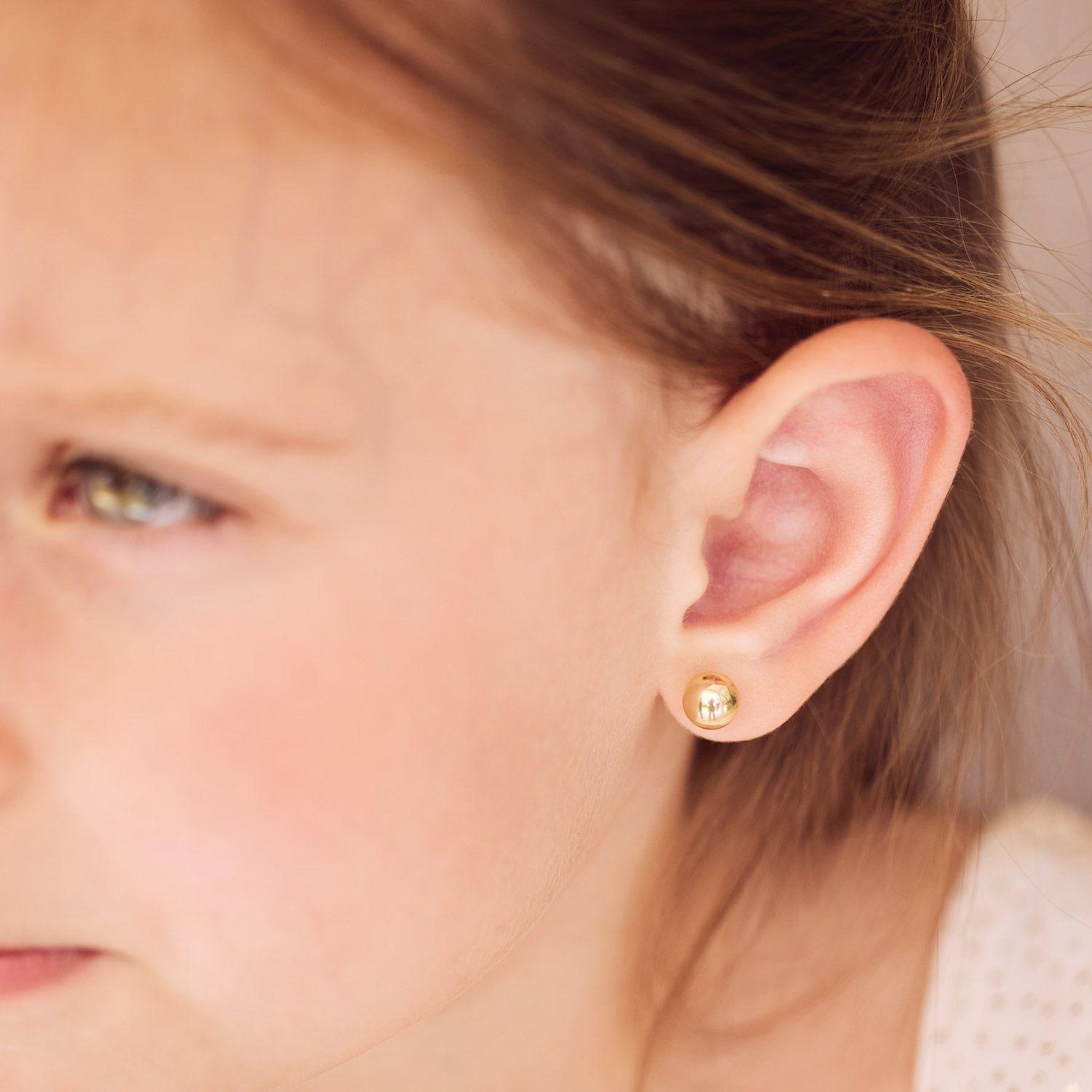 Aros de Oro 18kt Bolita de 8mm-3