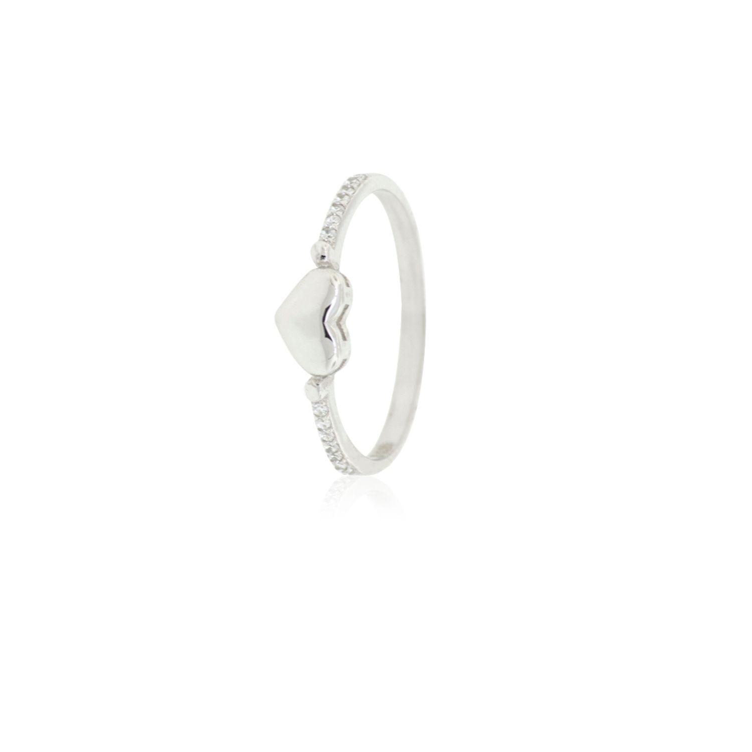 Anillo de Plata Esterlina 925 Corazón Liso-2