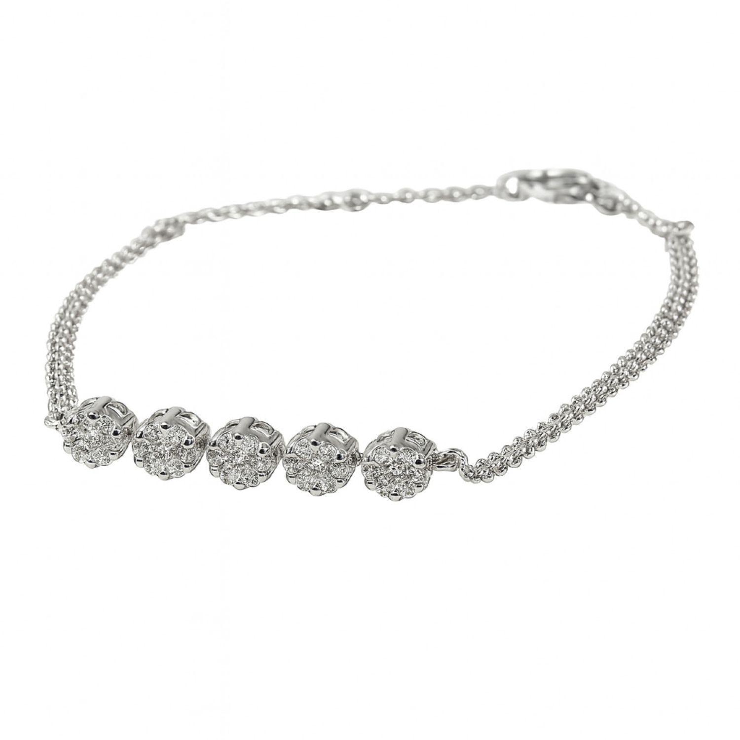 Pulsera Oro Blanco 18kt con Diamantes 45 Pts | Danielle Costantini-0