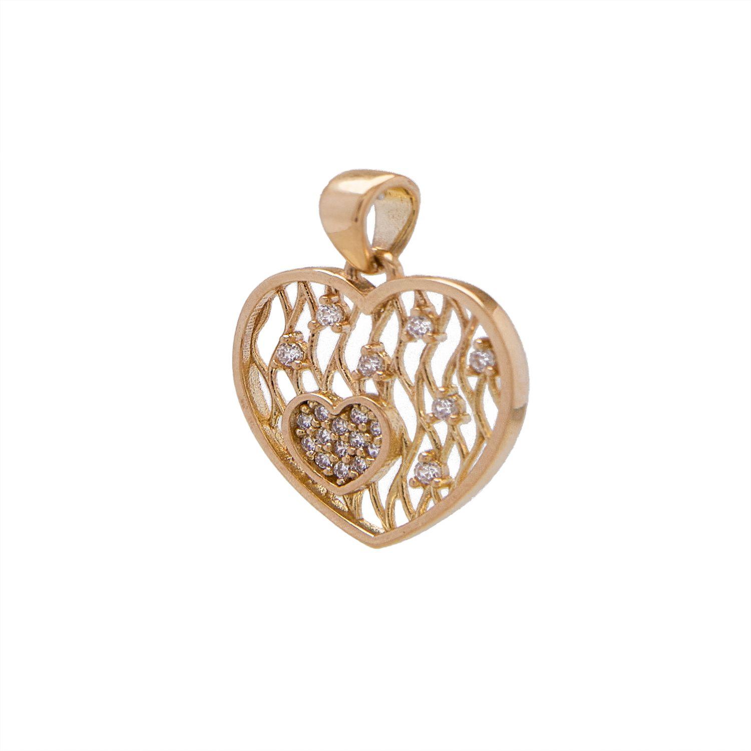 Colgante de Oro 18kt Modelo Corazon Circones filigrana-2