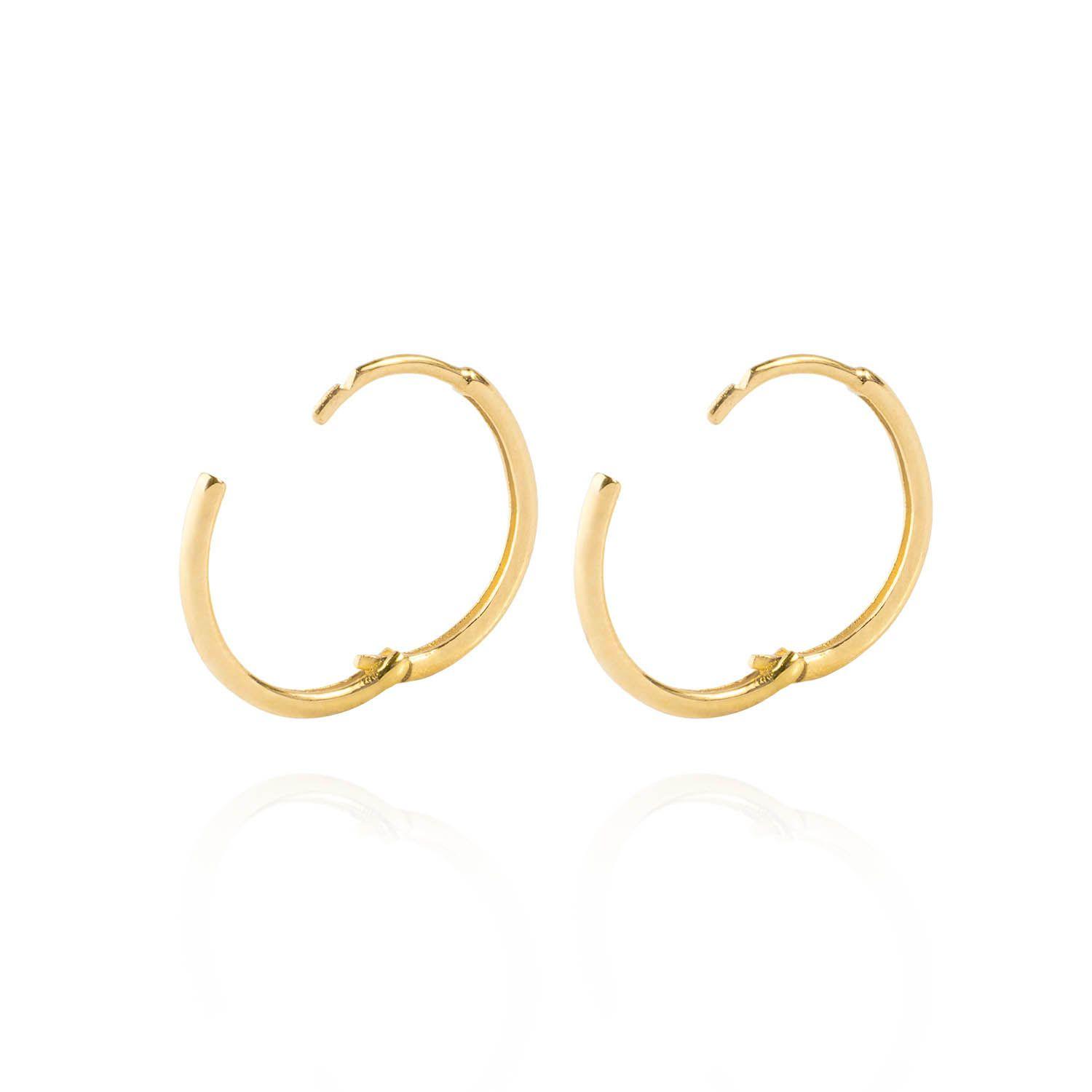 Aros de Oro 18kt Argollas Lisa en Tubo-1