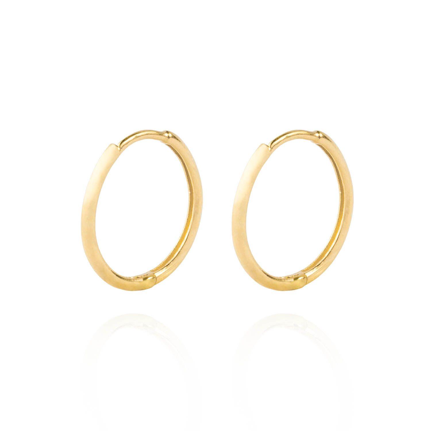 Aros de Oro 18kt Argollas Lisa en Tubo-2
