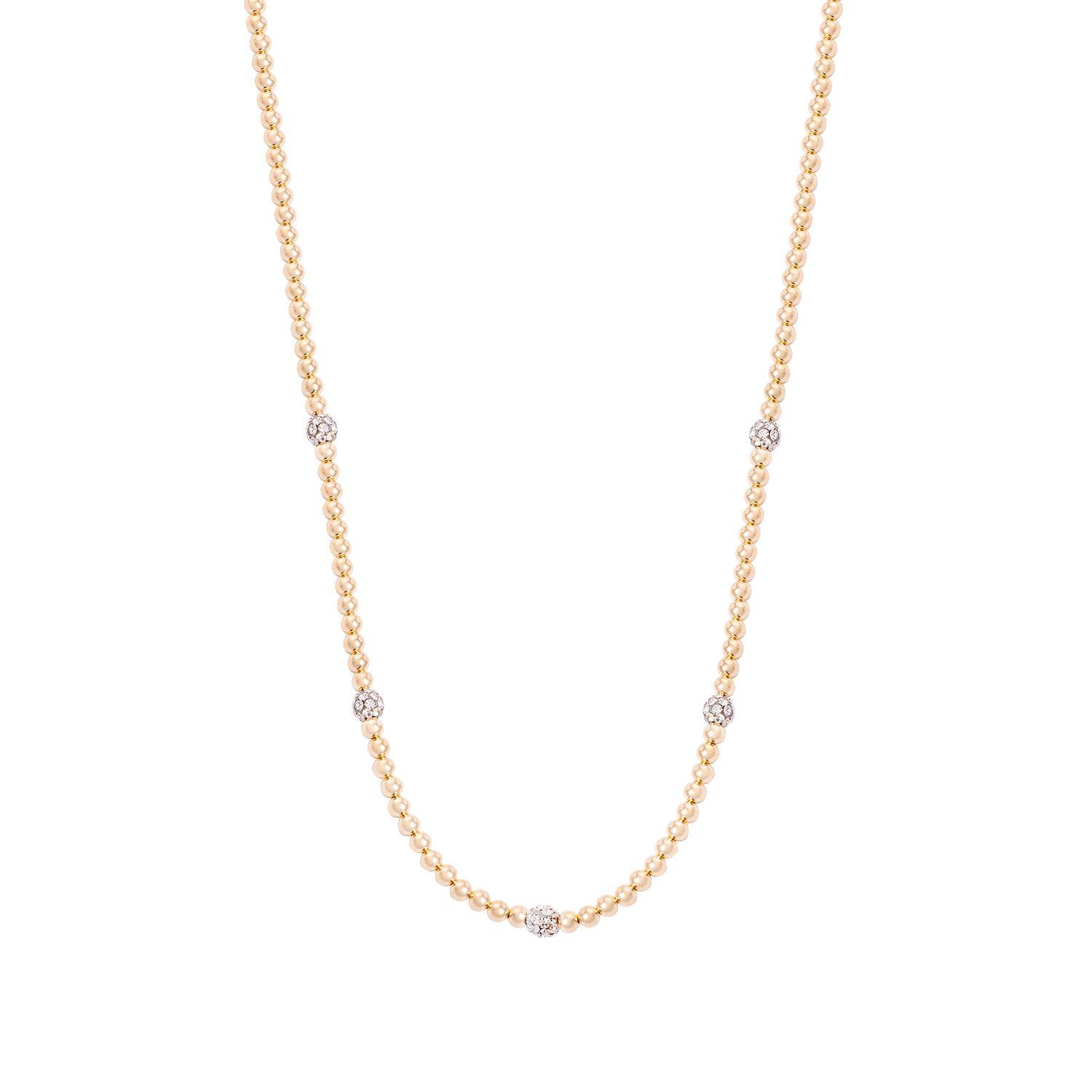 Collar de Plata Esterlina 925 White Sparkle Bañado en Oro 14kt-0