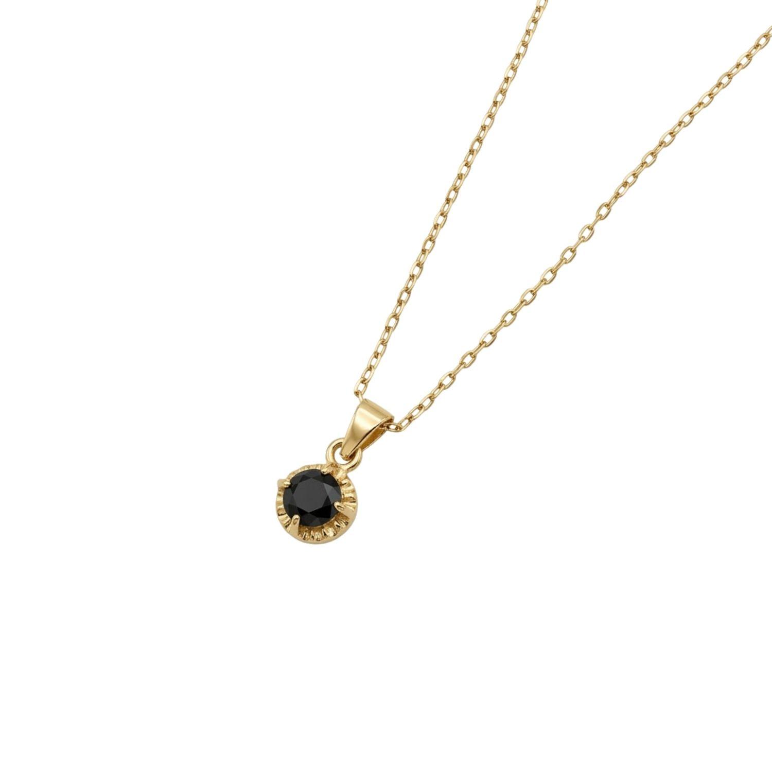 Colgante Oro Miel 18kt Sol con Garras de Onix 5mm-1
