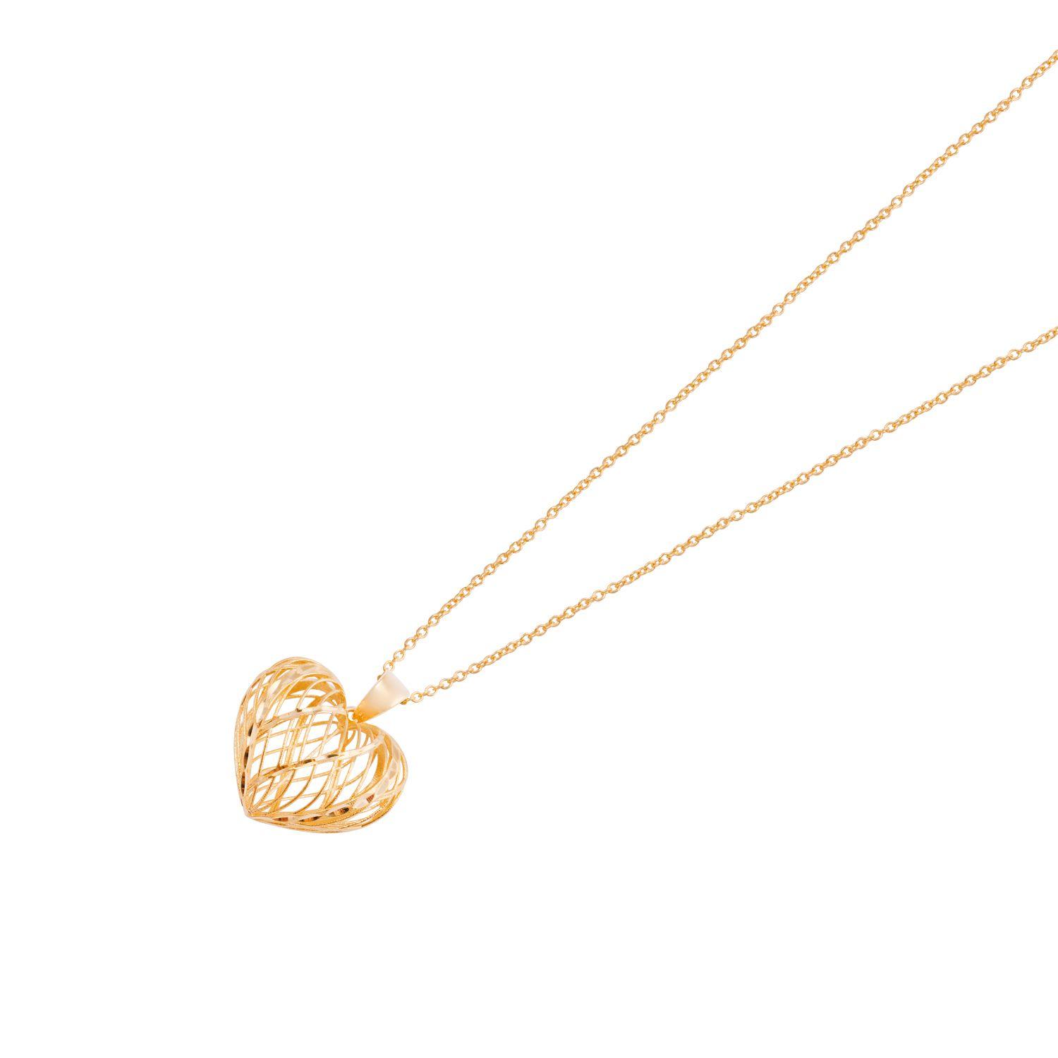 Colgante de Oro 18kt Corazón Enrejado-1