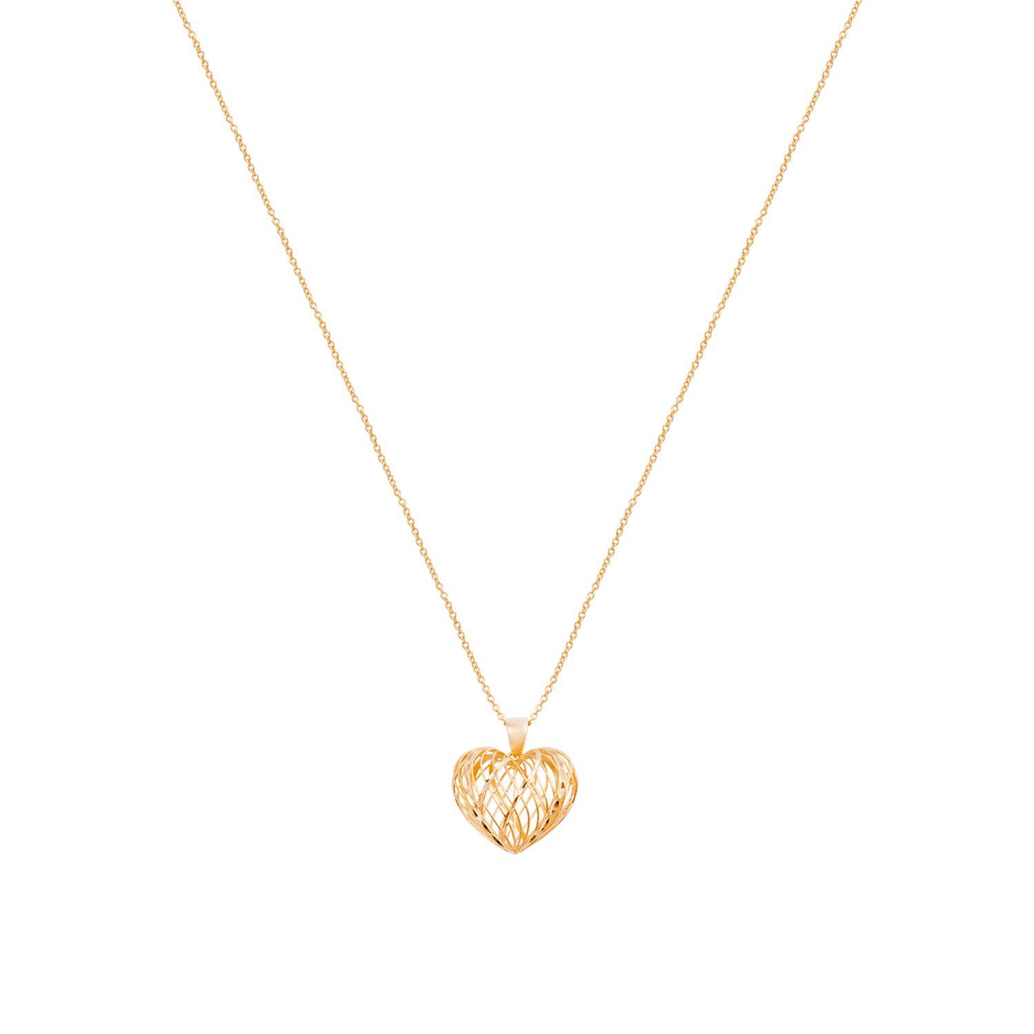 Colgante de Oro 18kt Corazón Enrejado-2