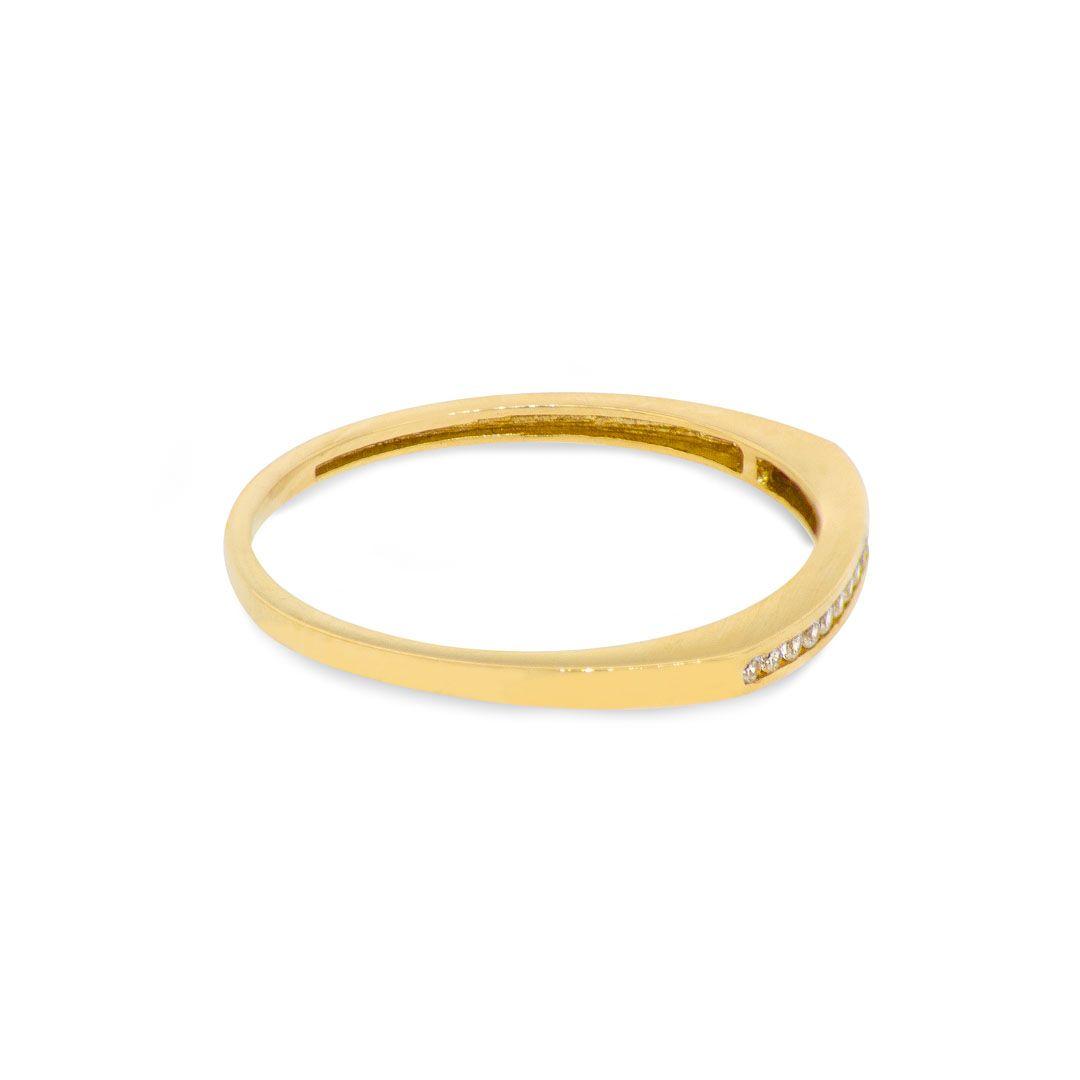 Anillo Compromiso de Oro 18Kt Riel Circonita Simple-2