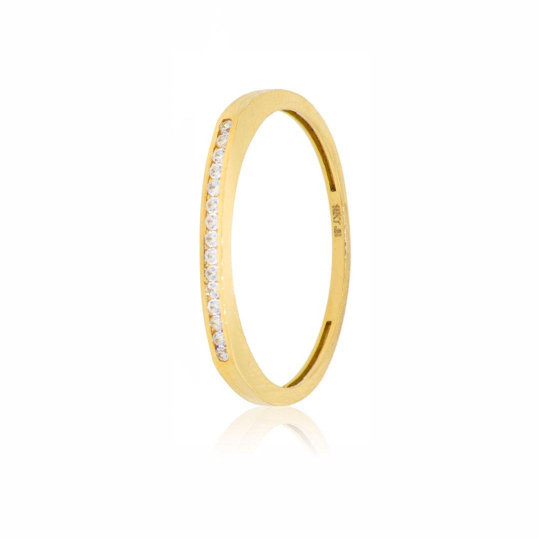 Anillo Compromiso de Oro 18Kt Riel Circonita Simple-3
