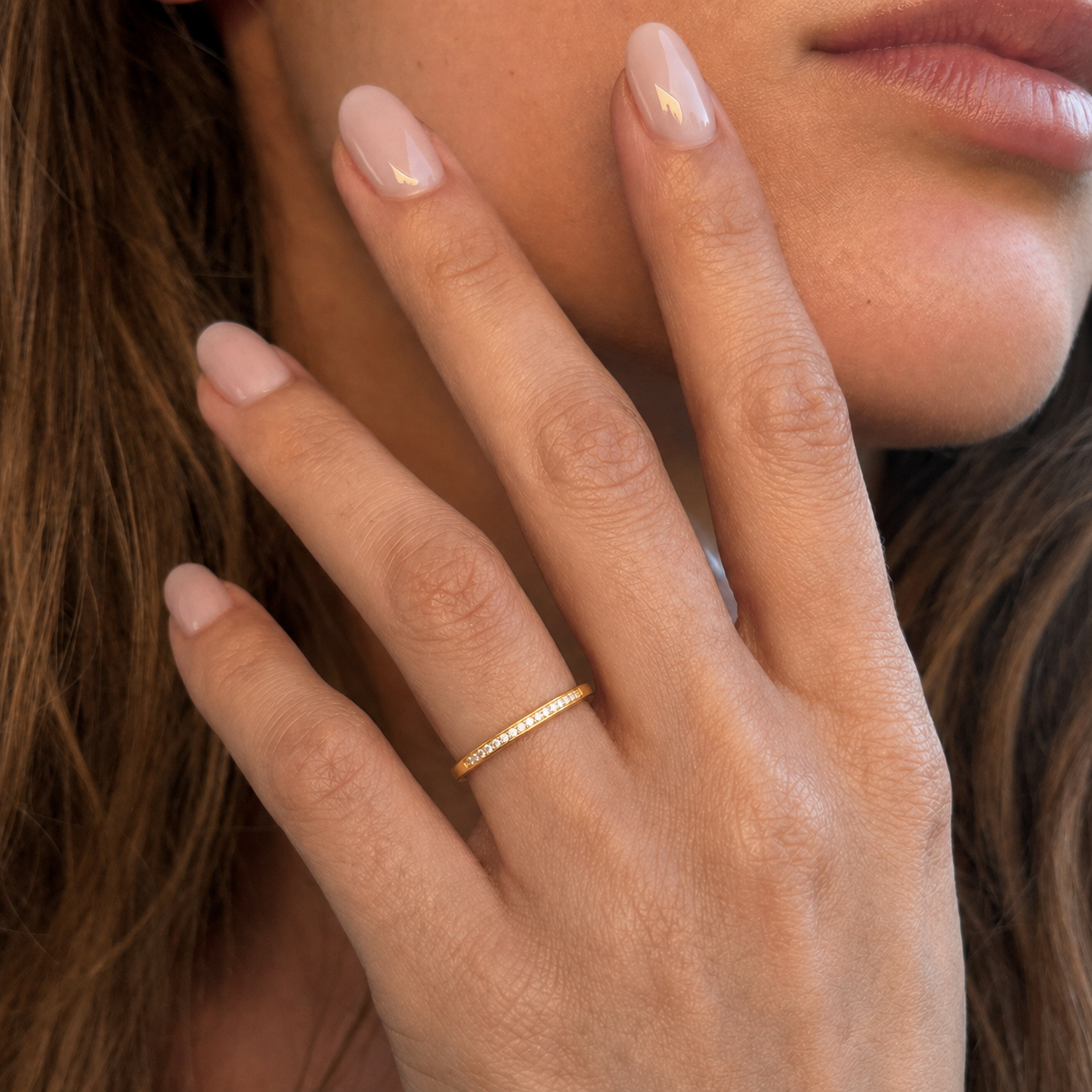 Anillo Compromiso de Oro 18Kt Riel Circonita Simple-4