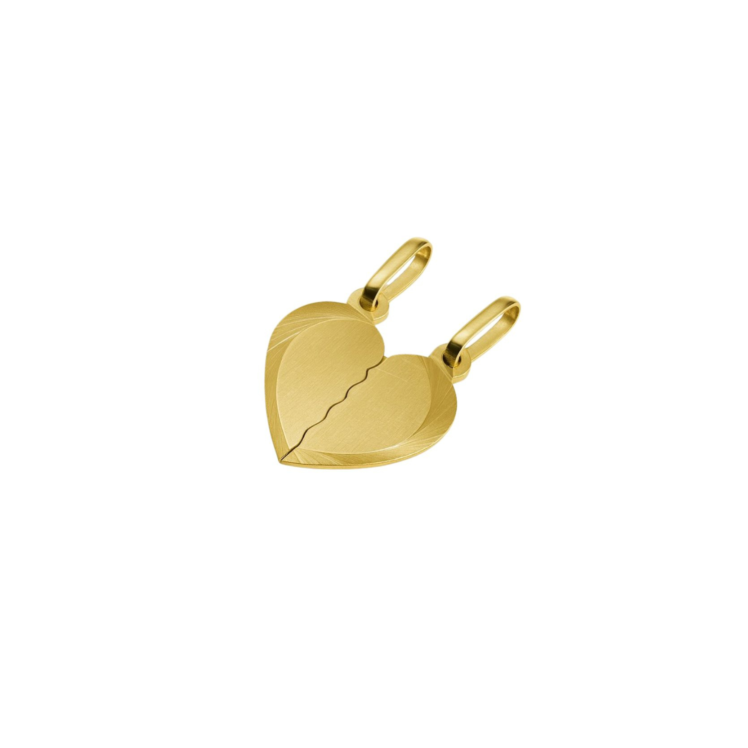 Colgante Oro Miel 18kt Placa Corazón Duo-2
