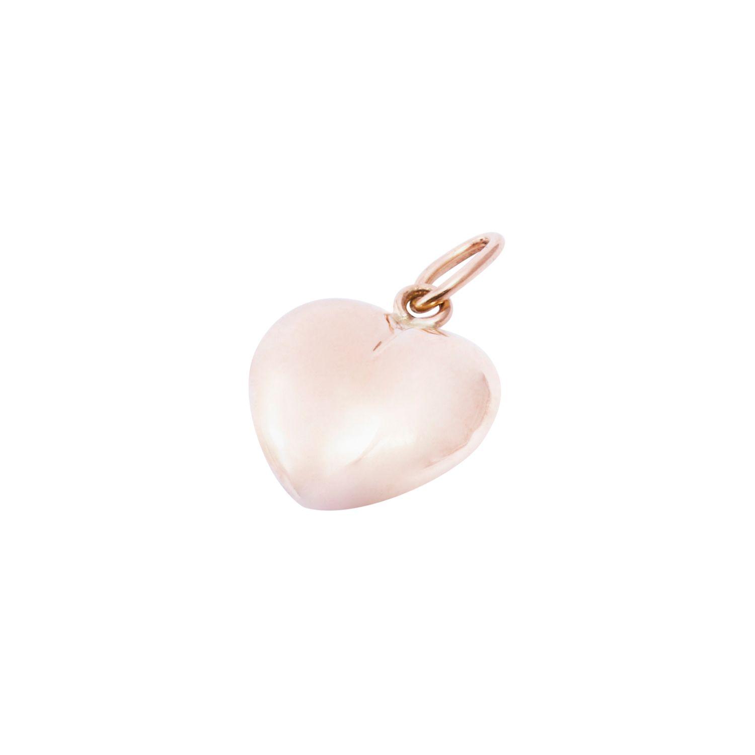 Colgante Corazon en Oro Miel 18kt Inflado Grande-2