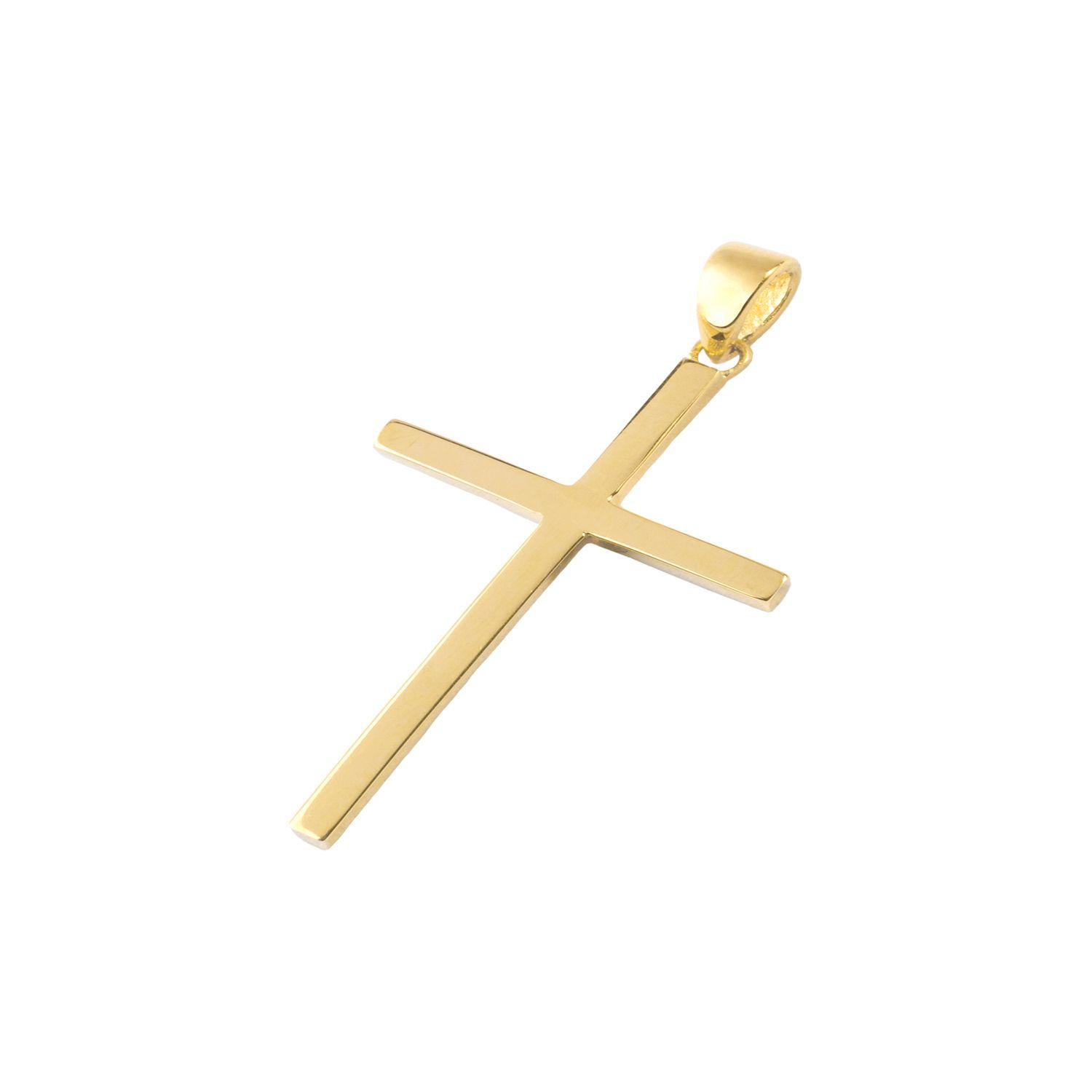 Colgante de Oro 18kt Cruz plana-0