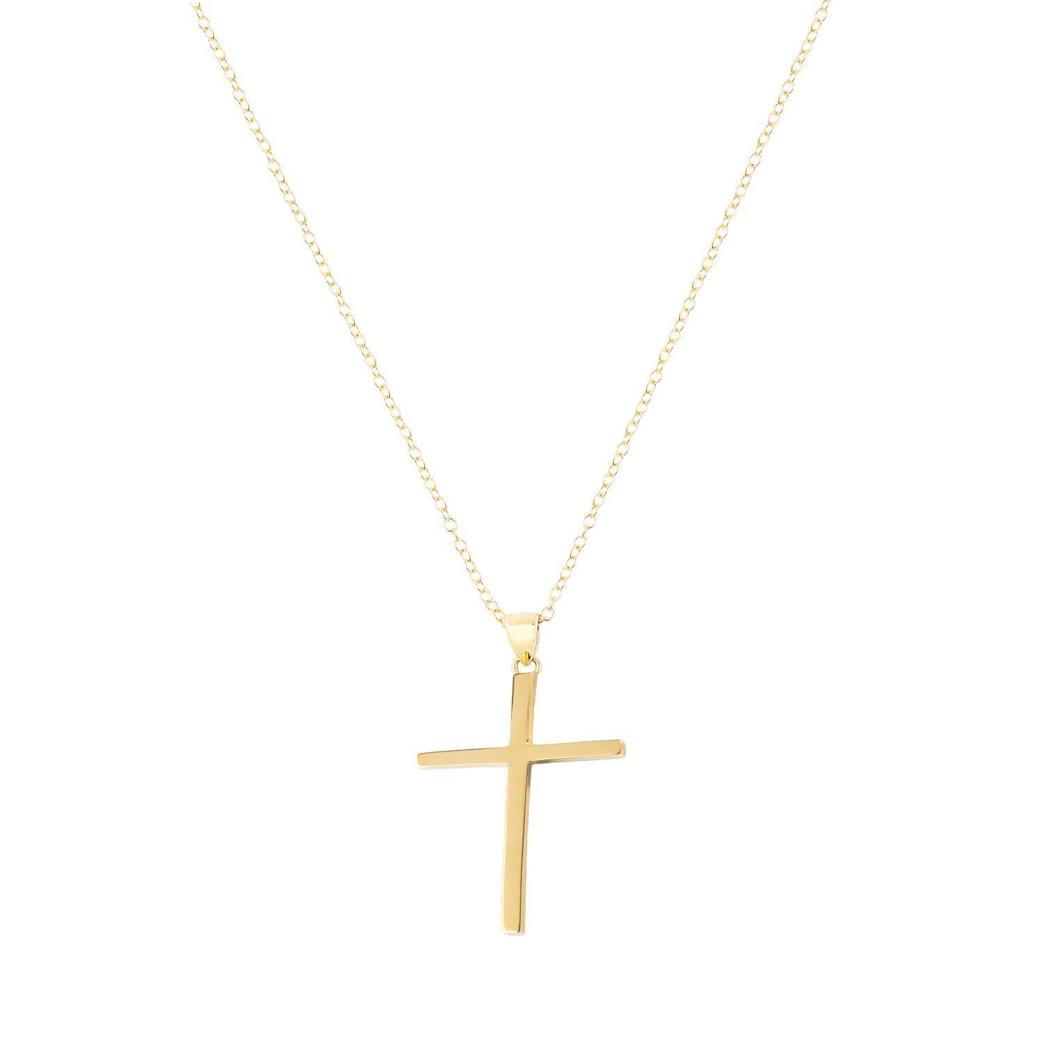 Colgante de Oro 18kt Cruz plana-1