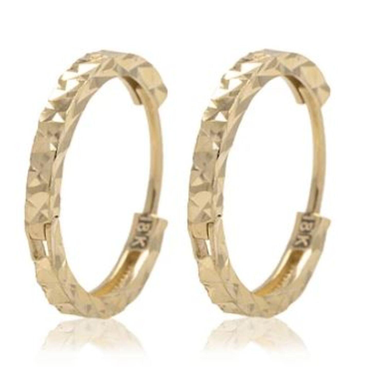 Aros de Oro 18kt Modelo Argolla facetada-0