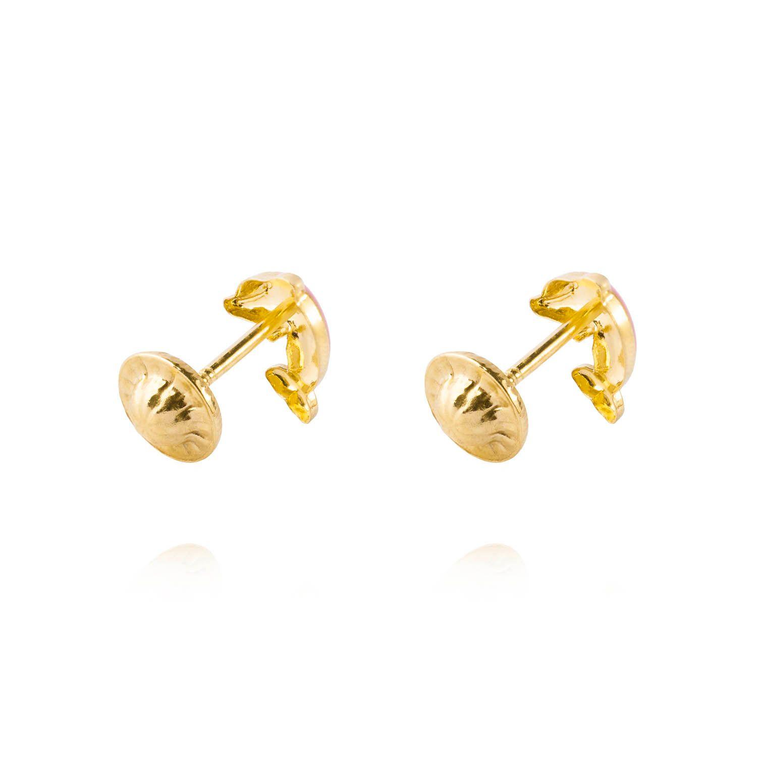 Aros de Oro 18kt Delfín Esmaltado-2