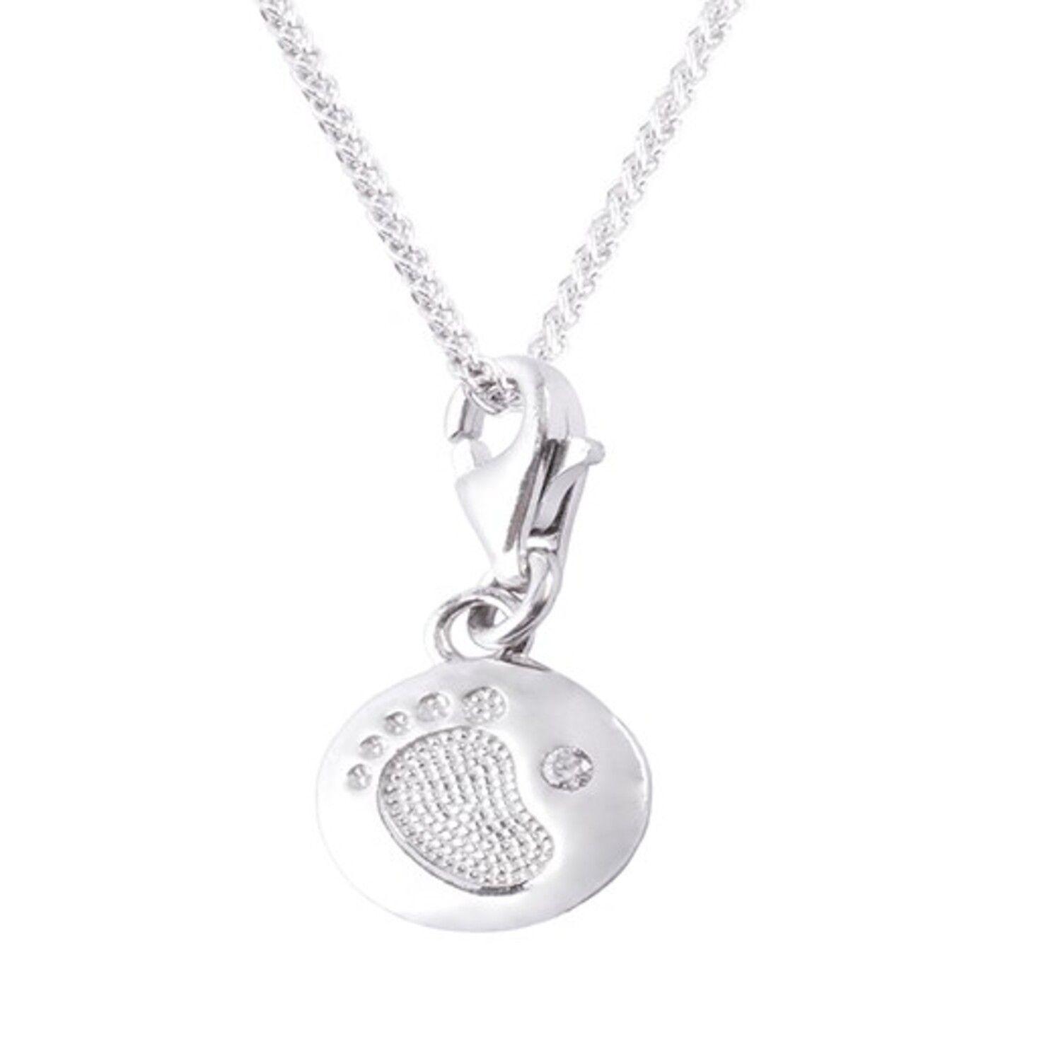 Colgante de Plata Esterlina 925 Huella Circonita-2