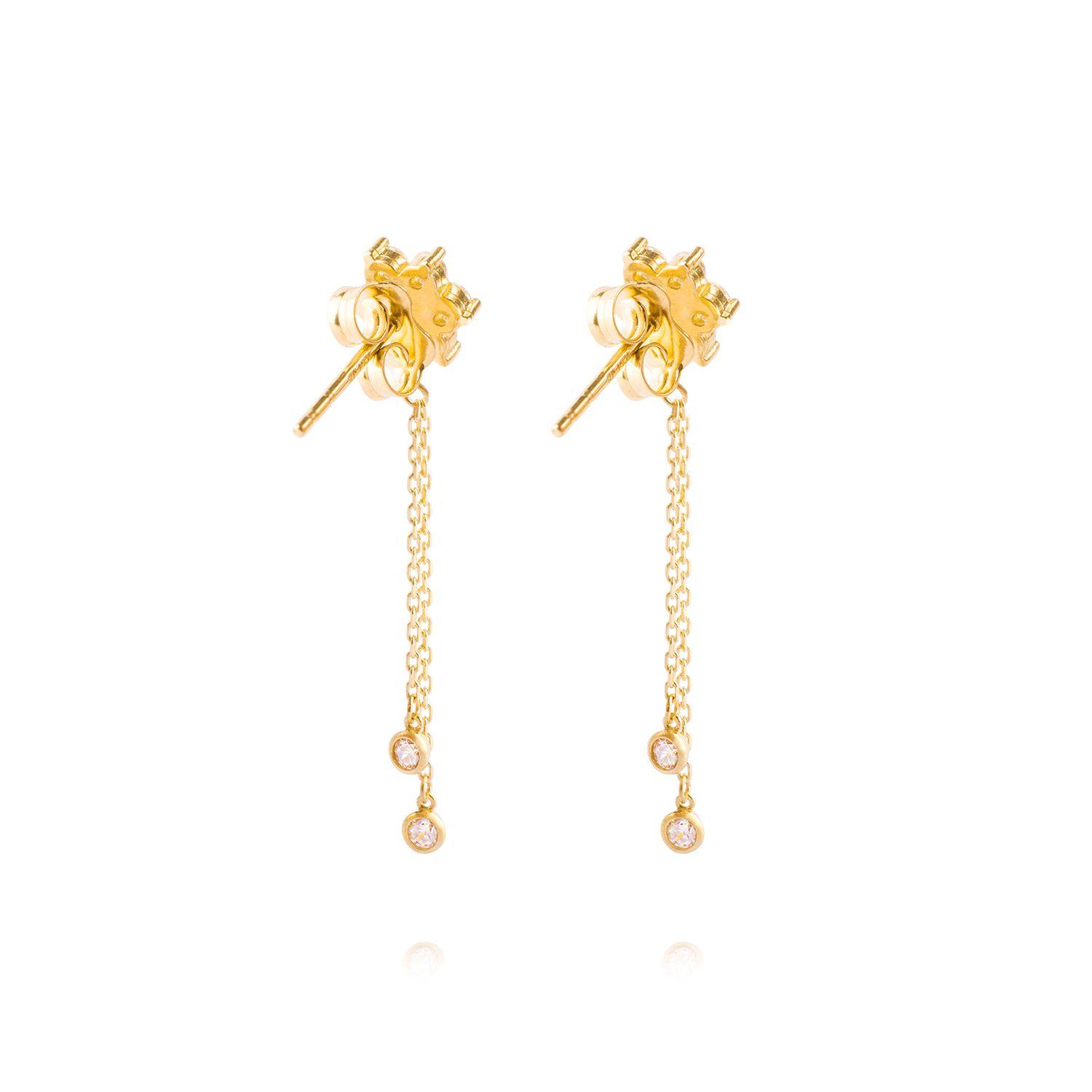 Aros de Oro 18kt Modelo Roseta Colgante-2