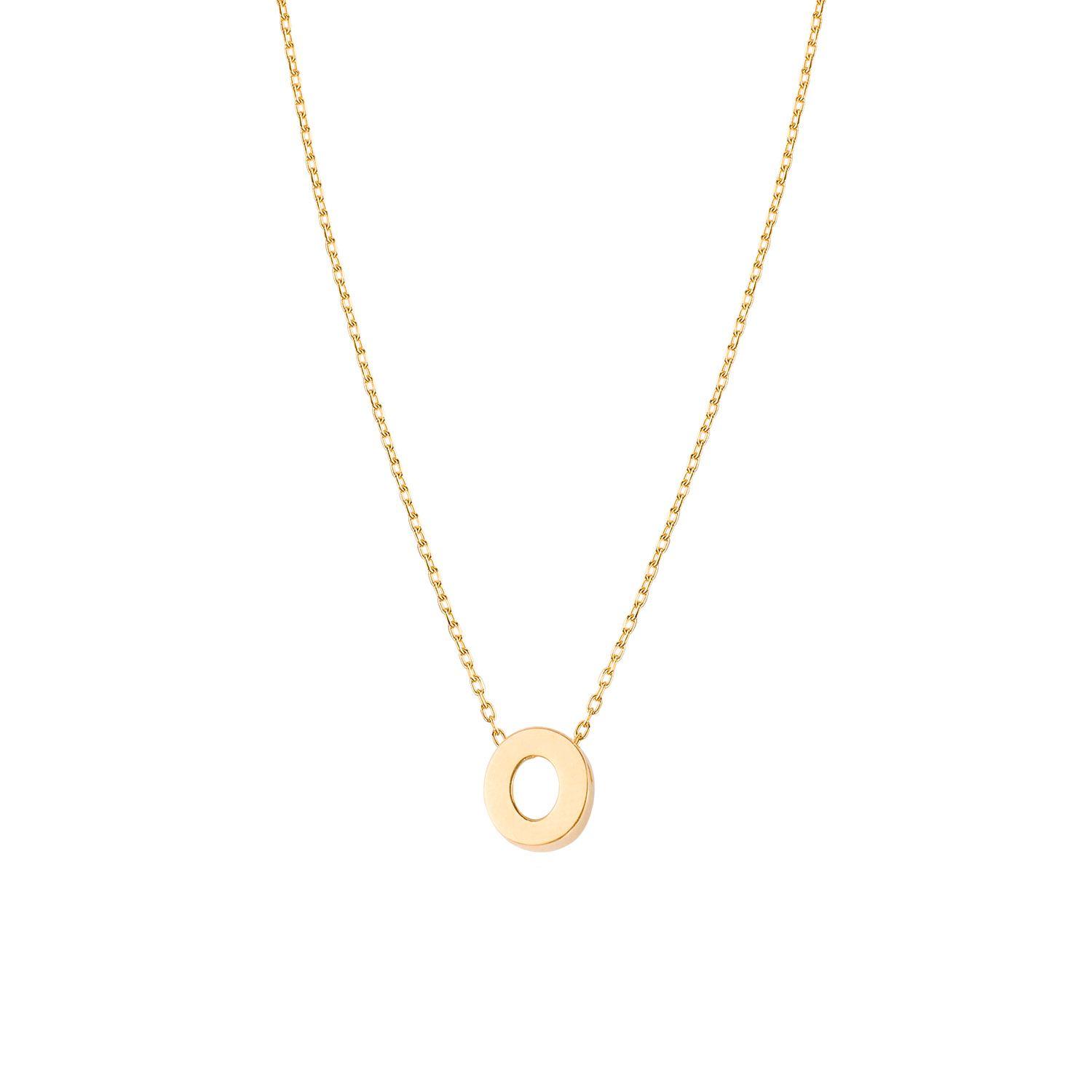 Collar de Oro 18kt Letra O-1