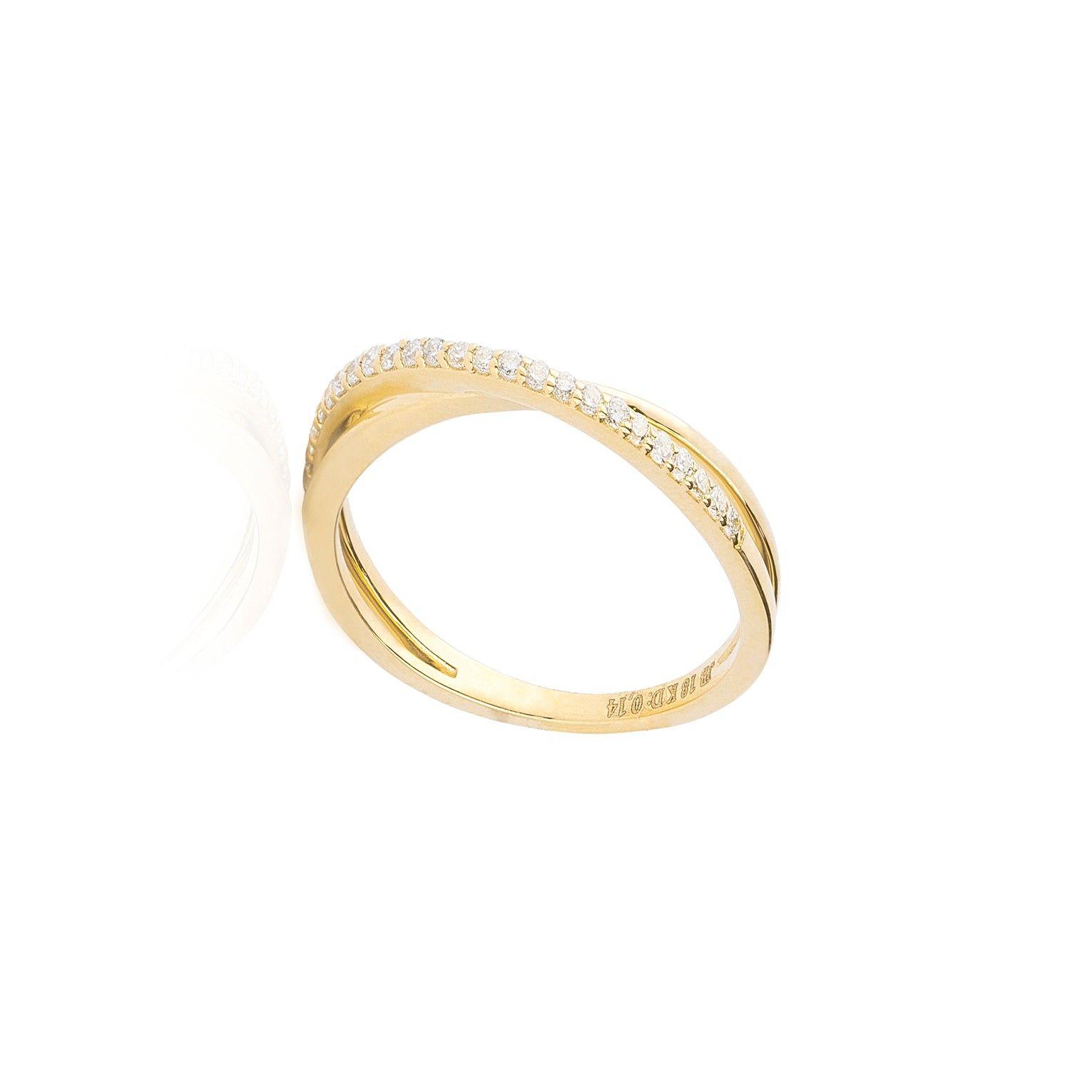Anillo Oro Amarillo 18kt Diamantes Entrelazados 14 Pts  SI/H-2