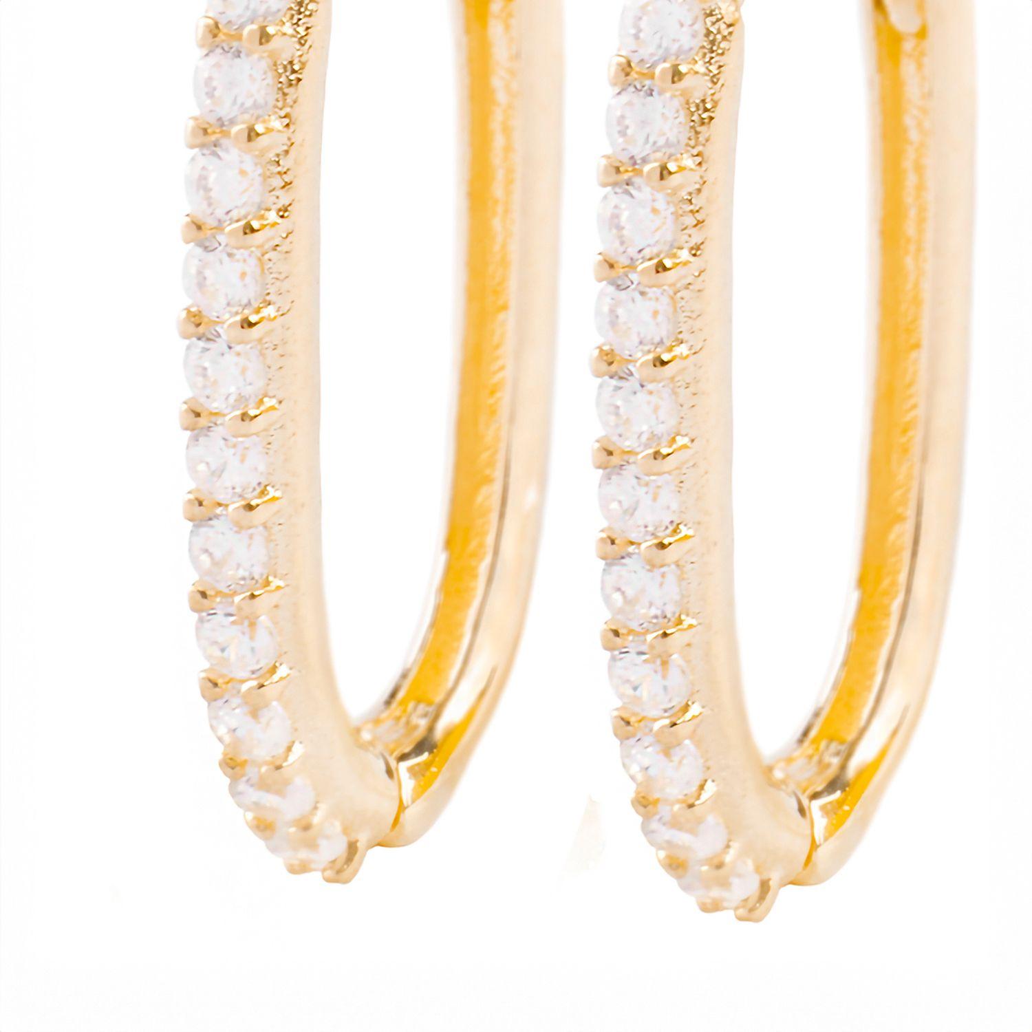 Aros de Oro 18kt Eslabón Circón-1