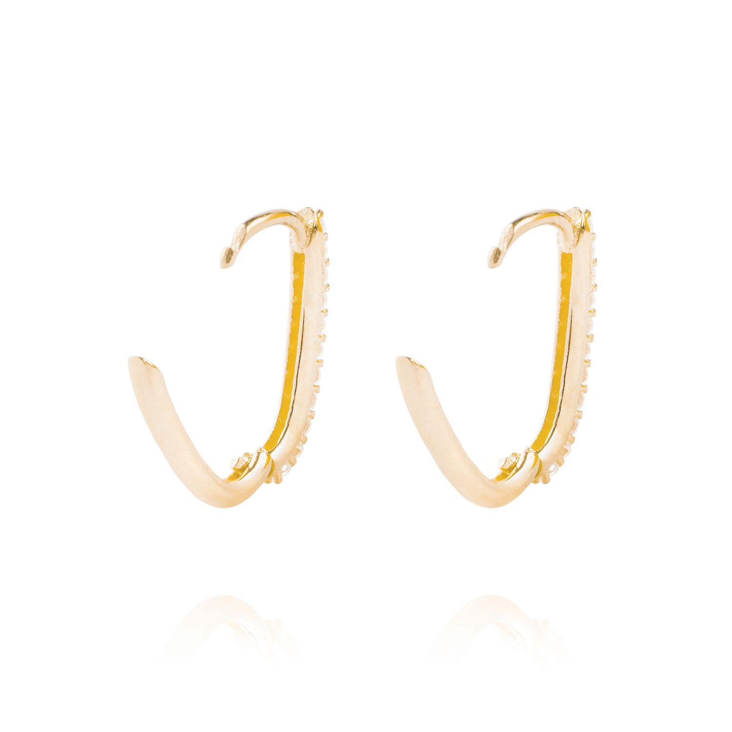 Aros de Oro 18kt Eslabón Circón-2