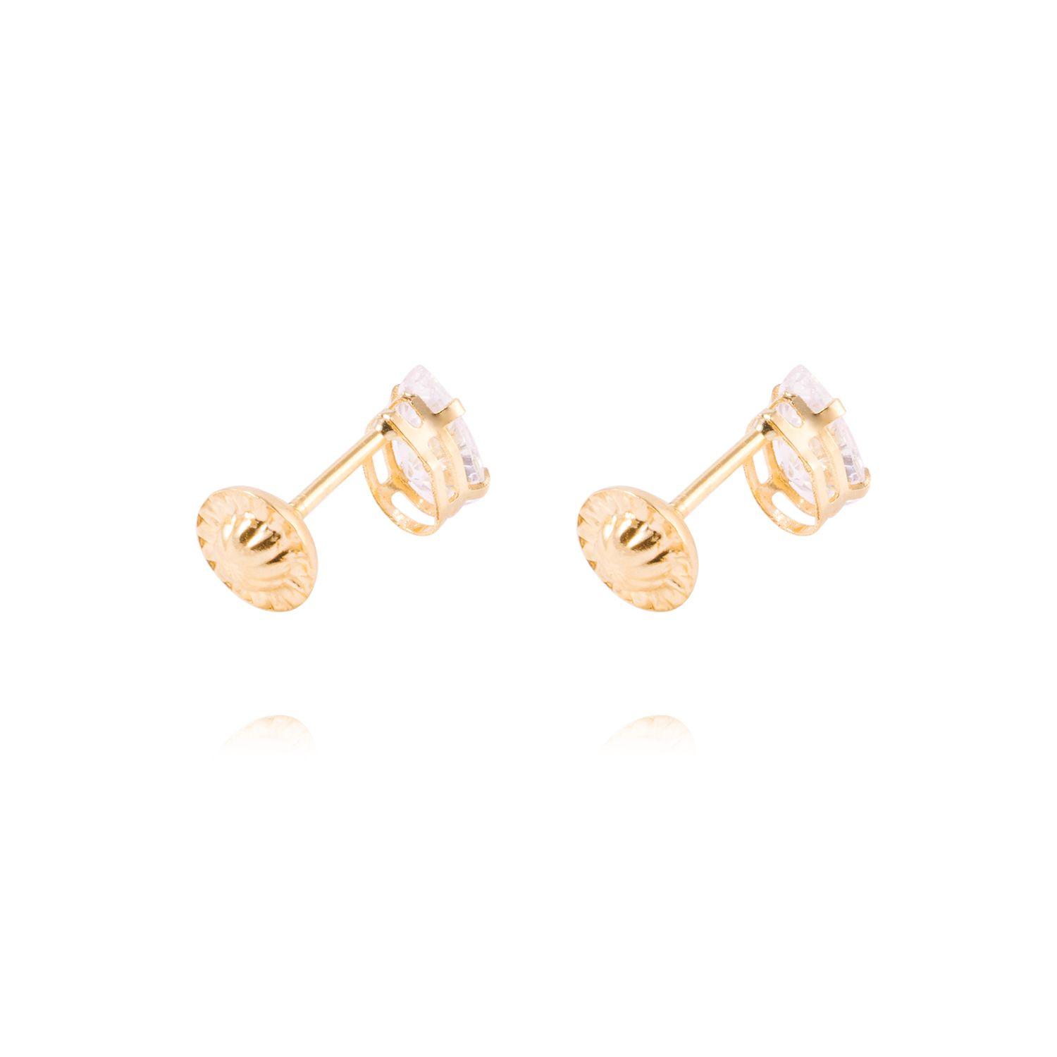 Aros de Oro de 18kt Circón 4X6-2