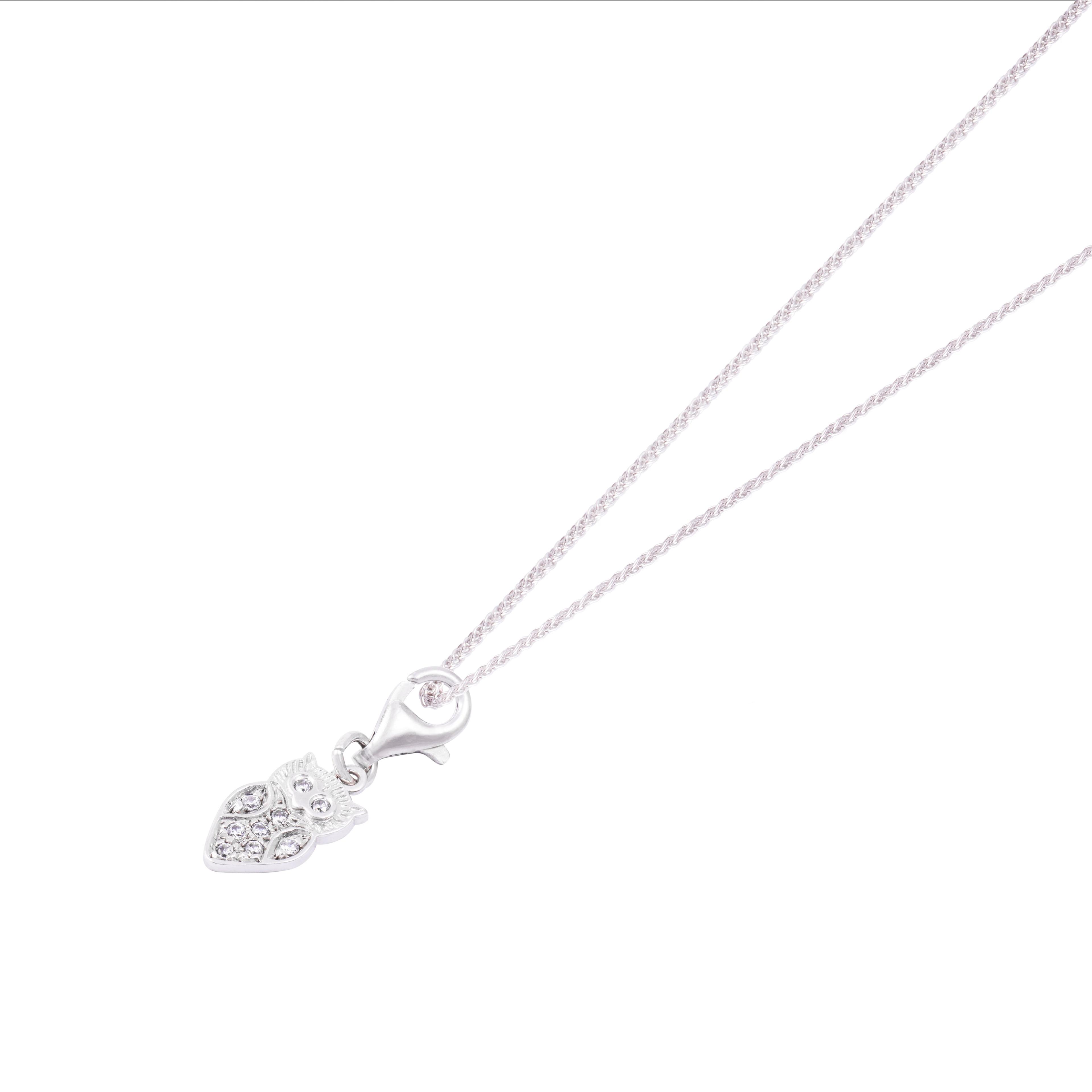 Colgante de Plata Esterlina 925 Búho Circonita-2