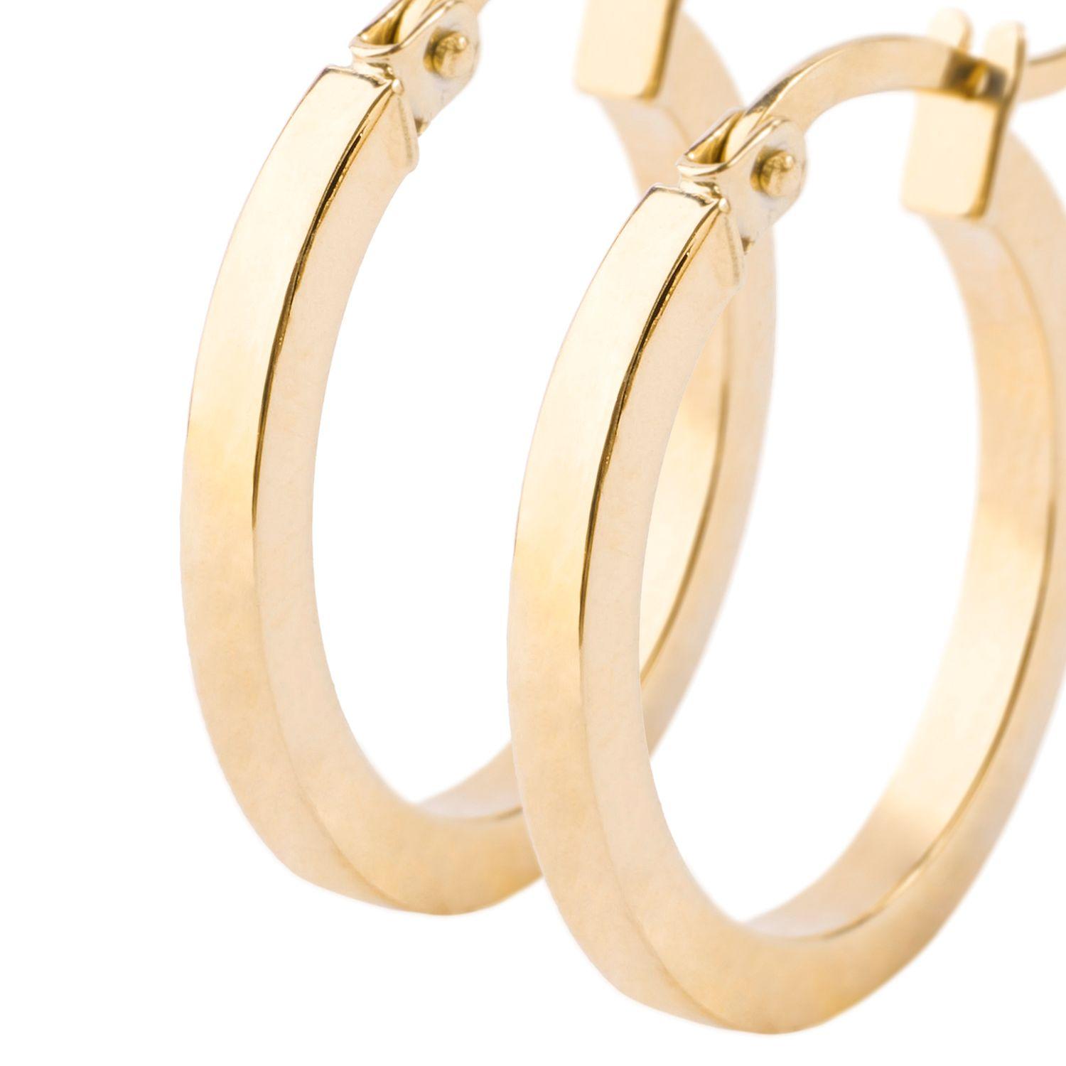 Aros de Oro 9kt Argolla Tubo 15mm-1