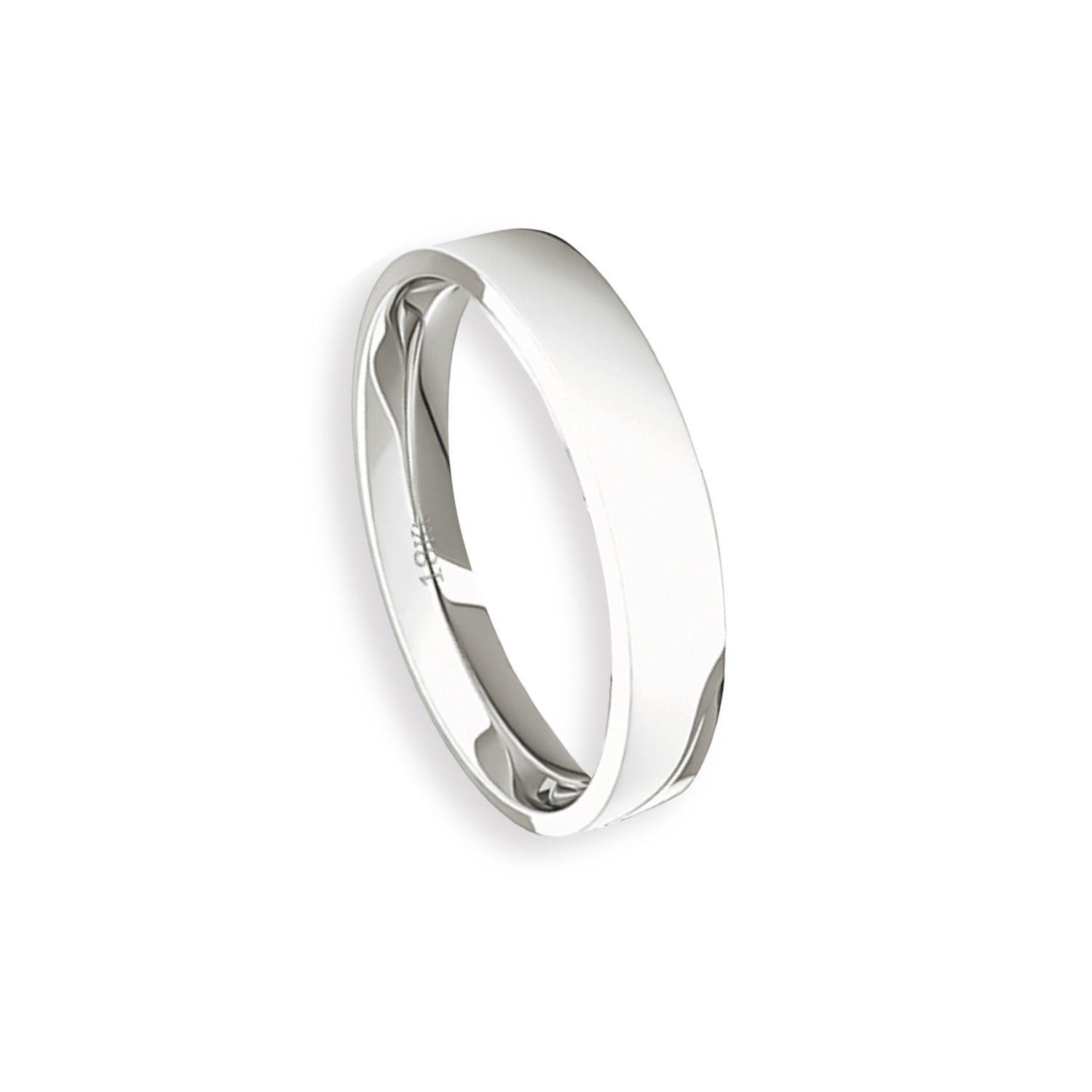 Argolla Matrimonio de Oro Blanco Tubo ErgoFit Portus de 3,5mm-2