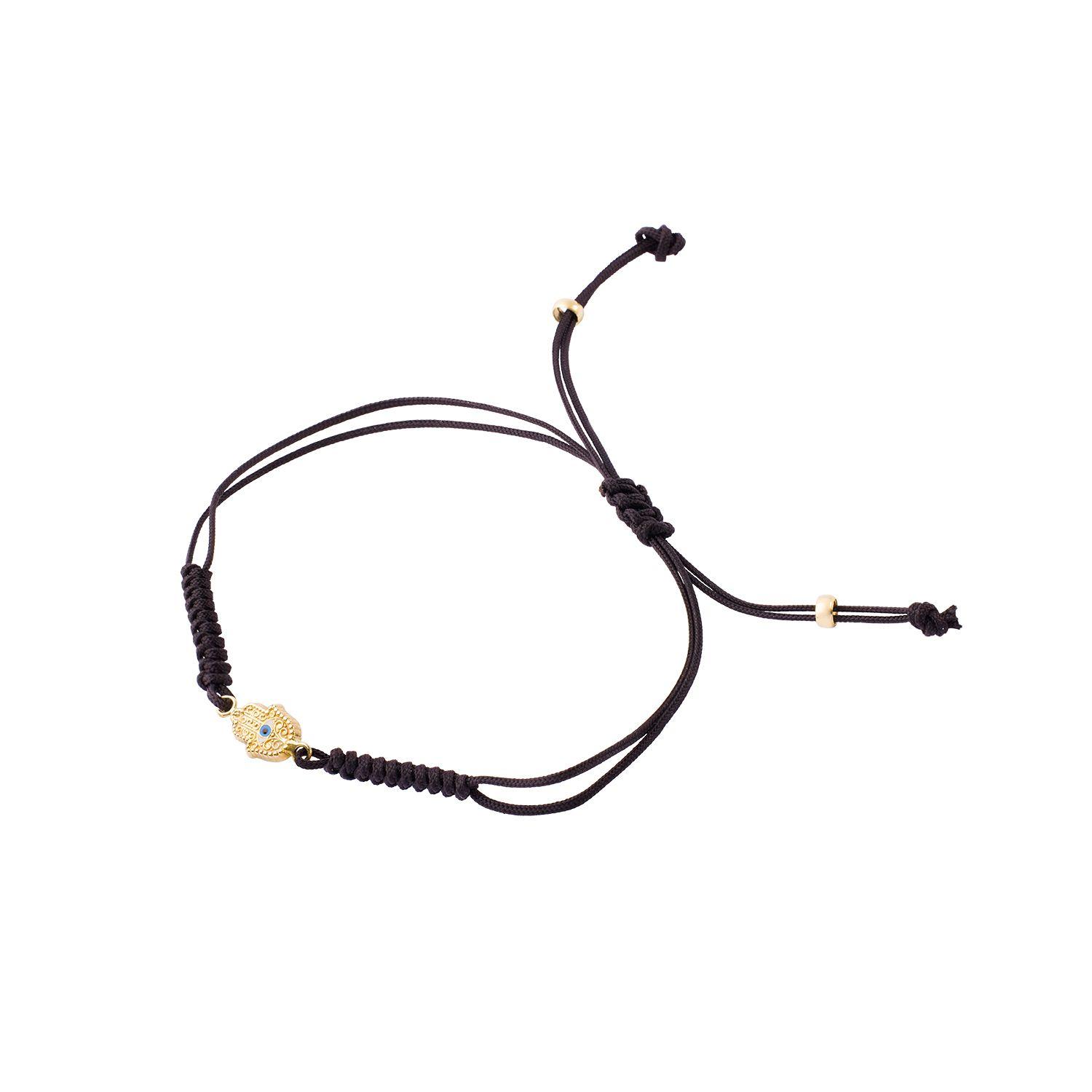 Pulsera de Oro 9kt Mano de Fatima Ajustable-1