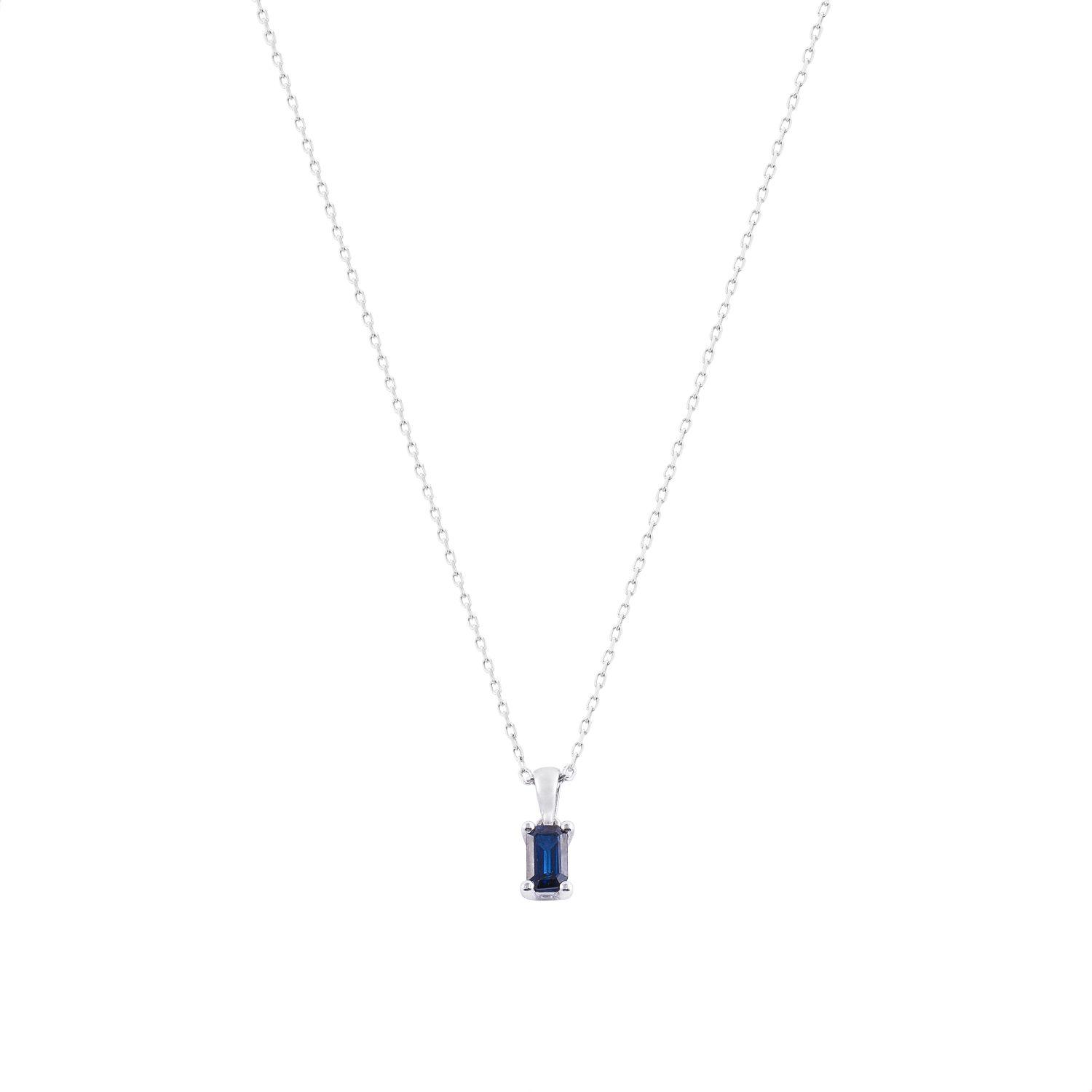 Cadena de Oro de 18kt con Zafiro central-1