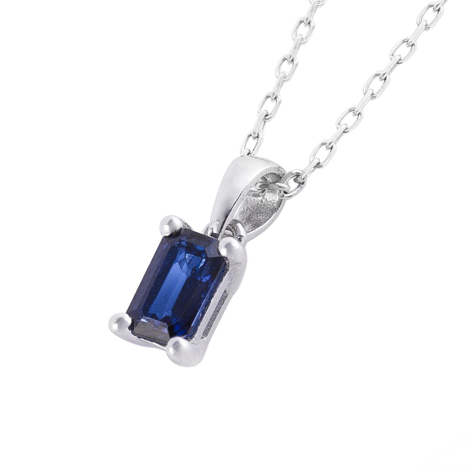 Cadena de Oro de 18kt con Zafiro central-2