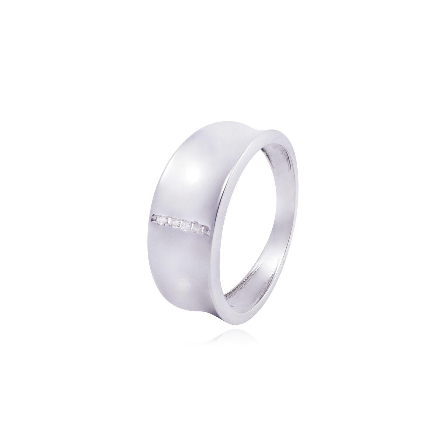 Anillo de Oro Blanco 18kt con Diamantes de 5Pts-0