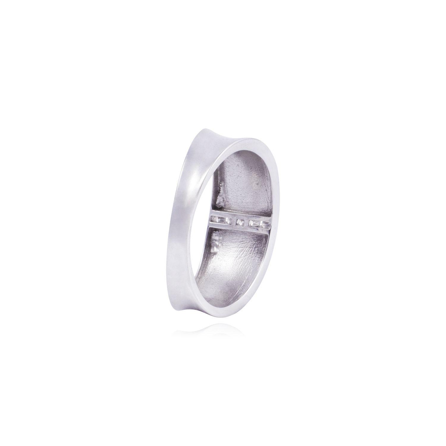 Anillo de Oro Blanco 18kt con Diamantes de 5Pts-2
