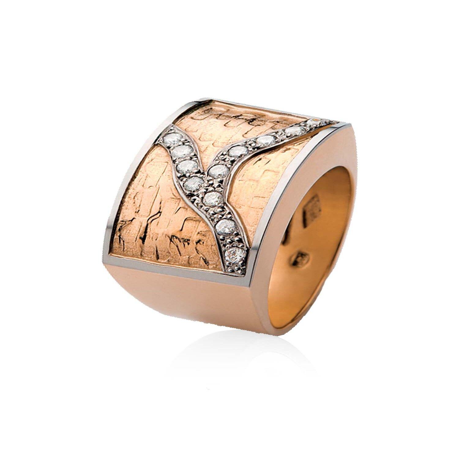 Anillo de Oro Rosado 18kt Modelo Senis con 12 Diamantes Corte Brillante de 2pts-0