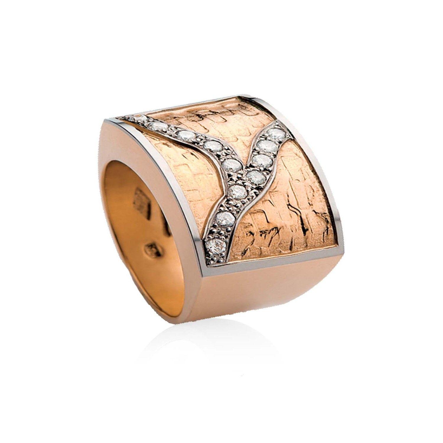 Anillo de Oro Rosado 18kt Modelo Senis con 12 Diamantes Corte Brillante de 2pts-1