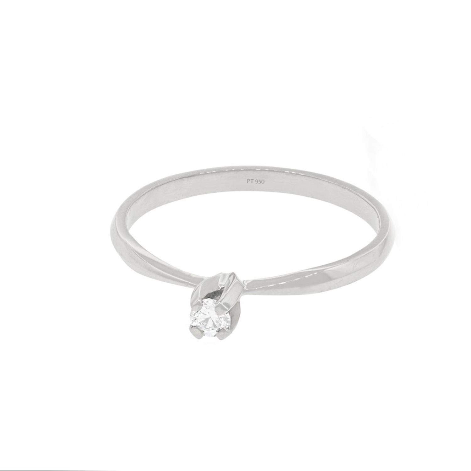 Anillo Compromiso Platino 950  Niza 1x12ptos Diamante-2