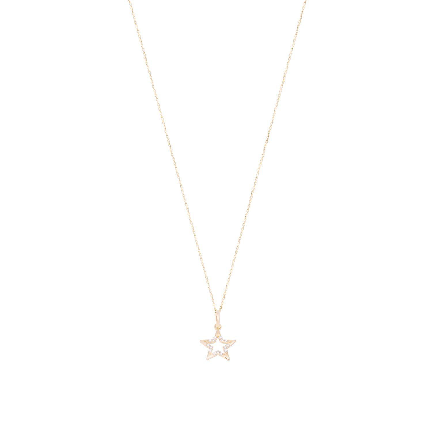 Colgante Oro Amarillo 18kt Estrella y Circonitas Engastadas-2