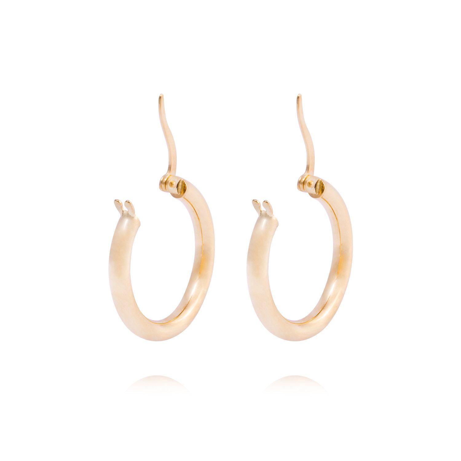 Aros de Oro 18kt Argollas Tubo-2