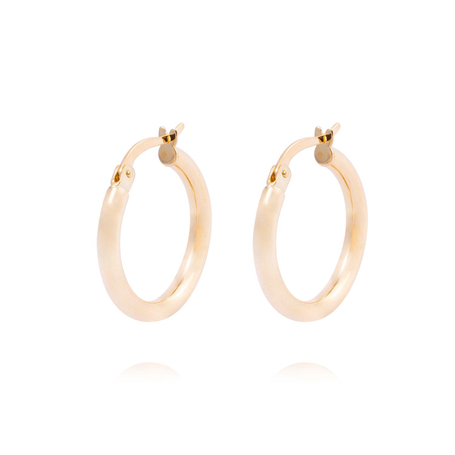 Aros de Oro 18kt Argollas Tubo-0