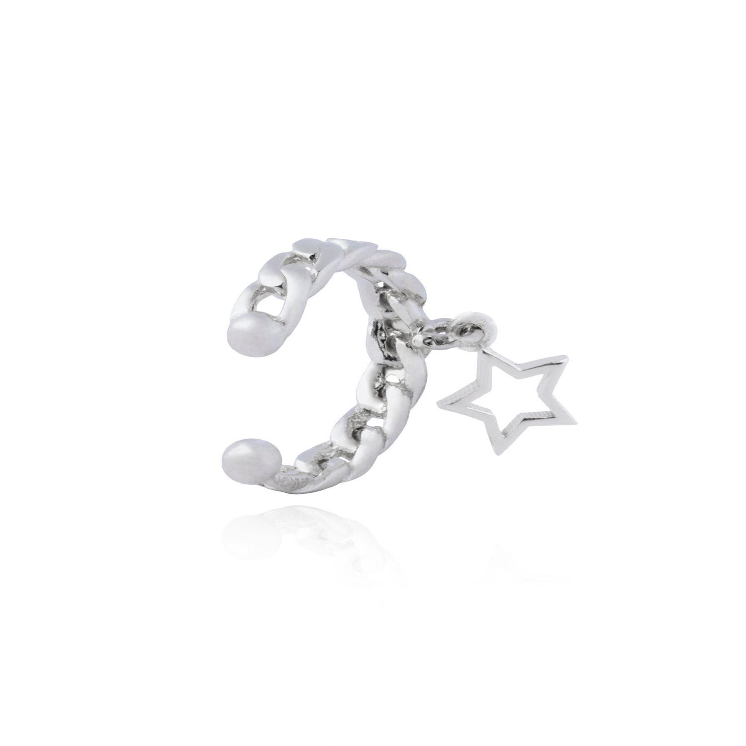 Aro Piercing Plata Esterlina 925 Estrella Encadenada-1