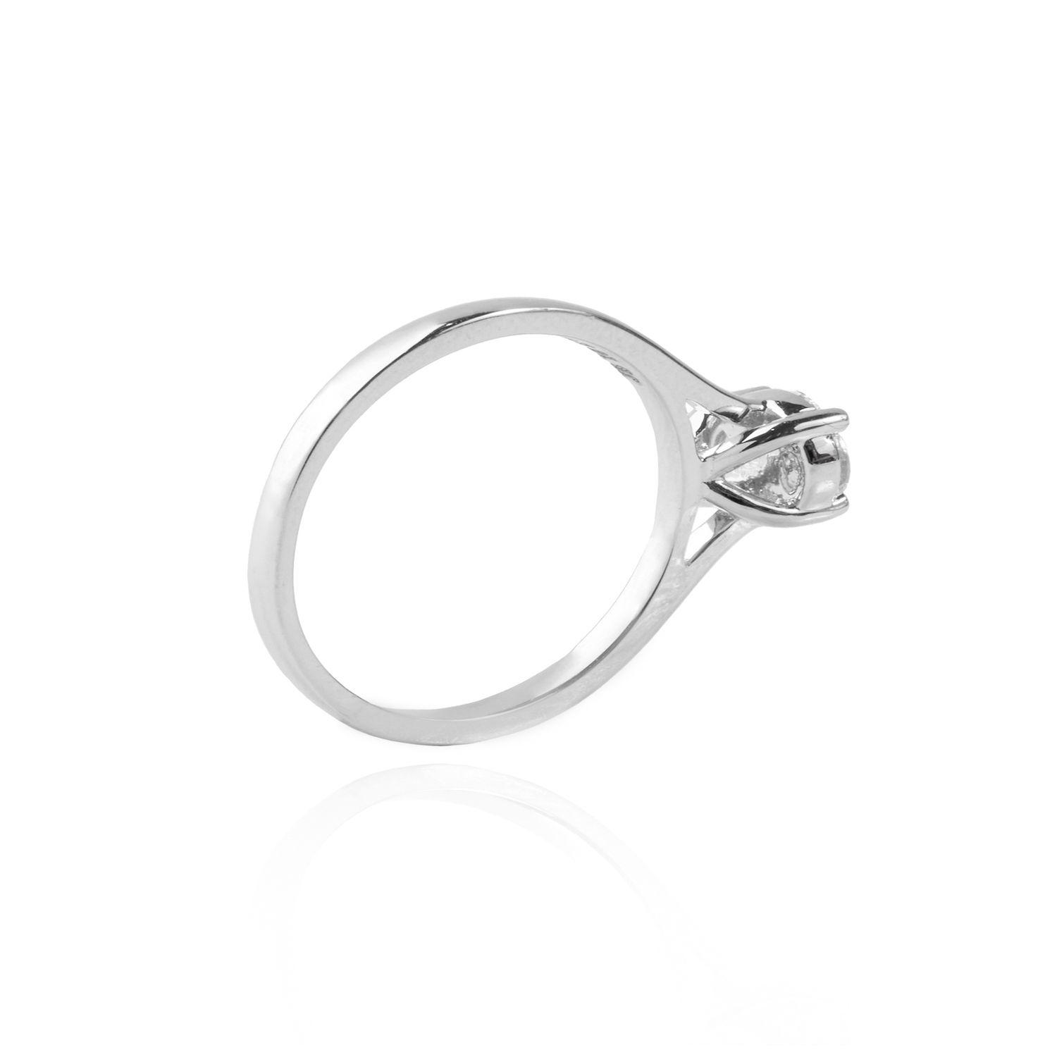 Anillo Oro Blanco 18kt Diamantes 22 Pts Corte Brillante SI/H-1
