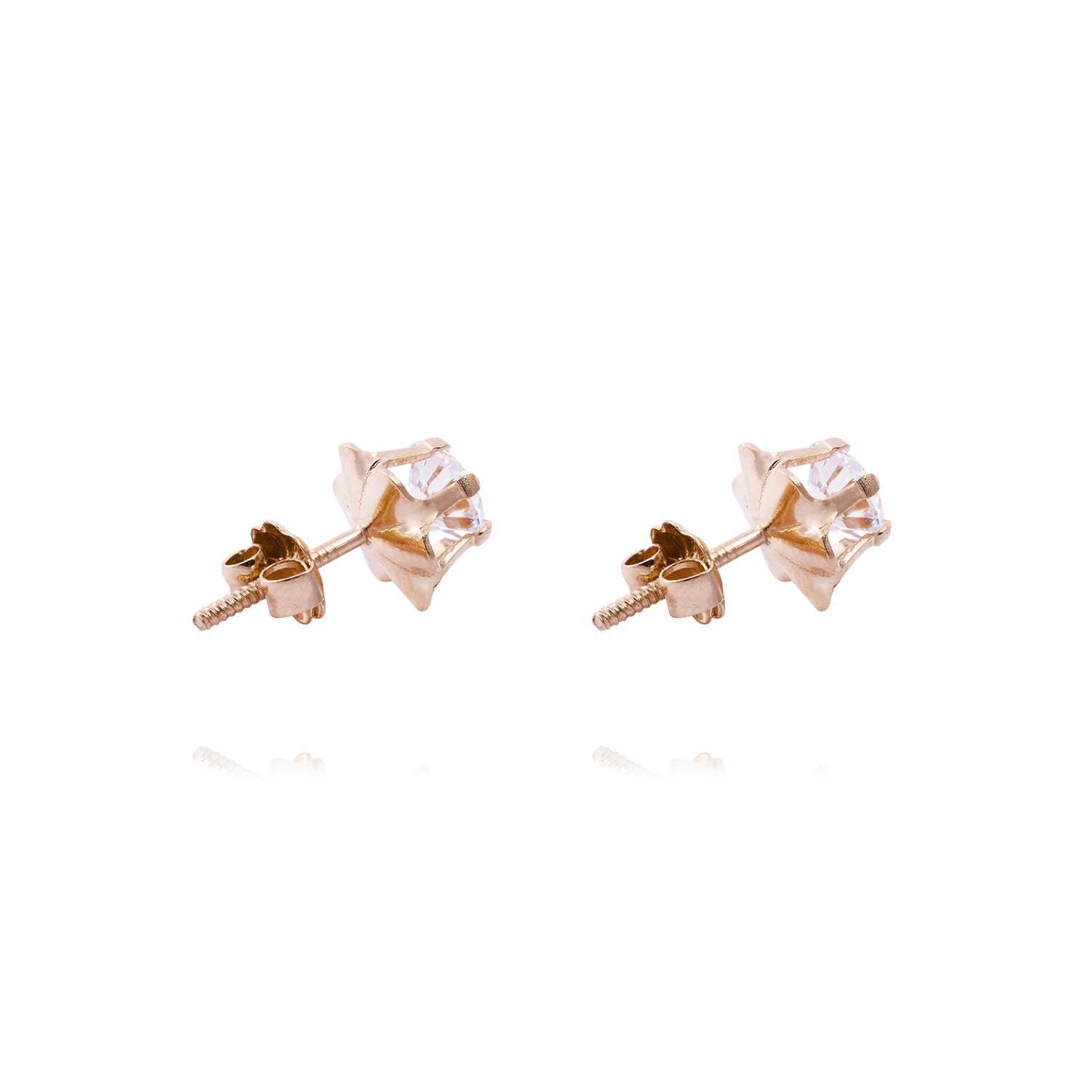 Aros Oro Miel de 18kt Circonita-2
