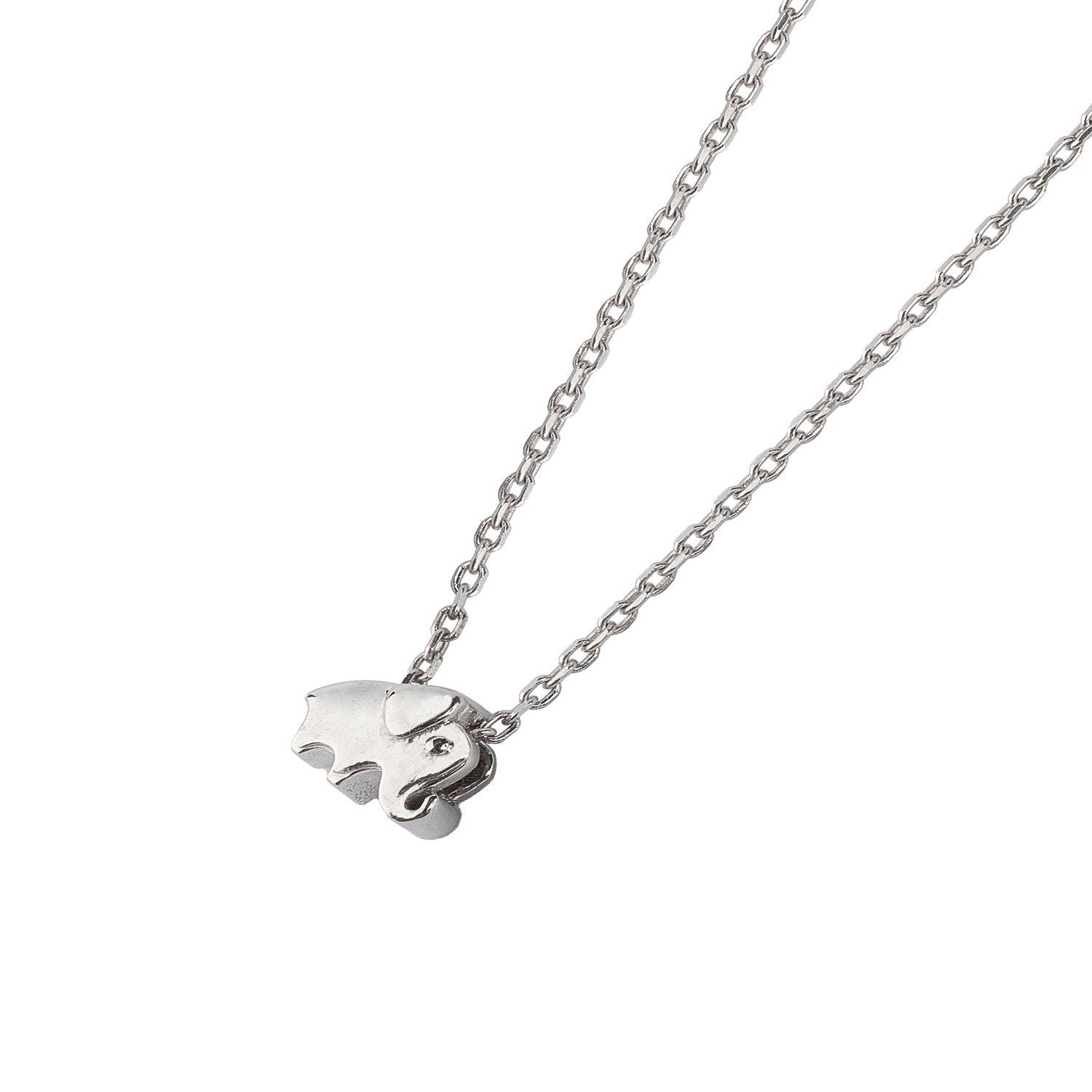 Collar de Plata Esterlina 925 Elefante Mini-0