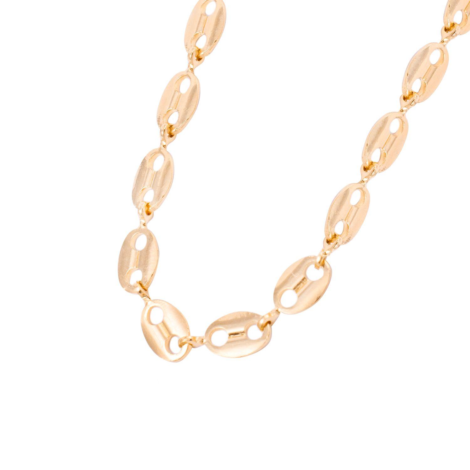 Collar de Plata Esterlina 925 Botón Bañado en Oro 14kt-2